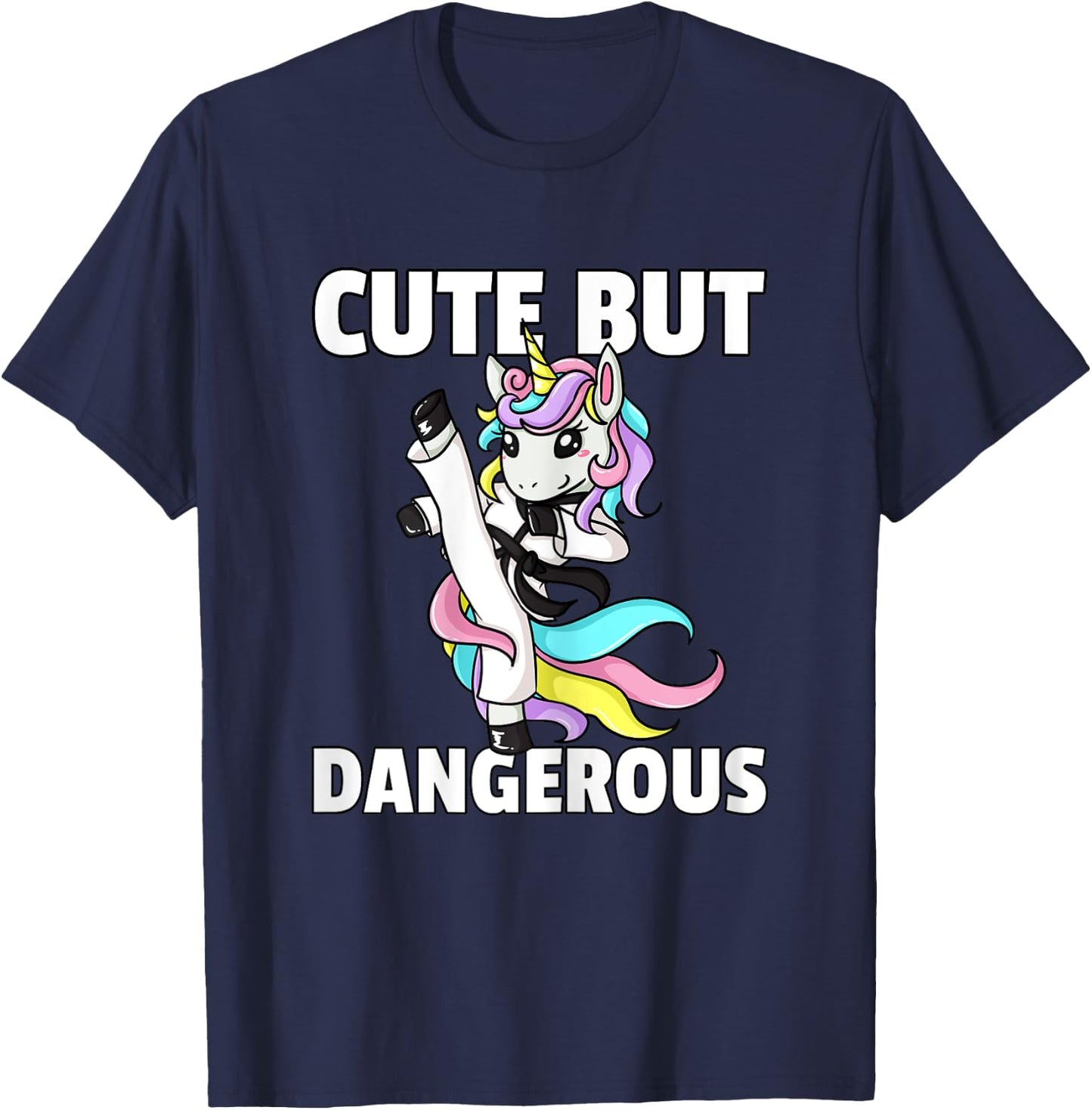 Unicorn Karate Gift Girl Taekwondo Jiu Jitsu MMA BJJ T-Shirt - T-Shirt | Navy