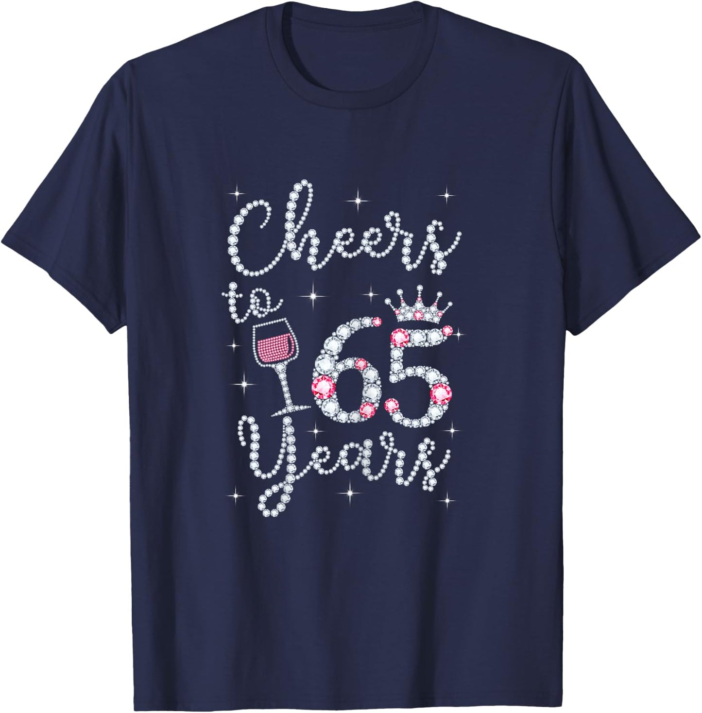 Cheers to 65 Years 1954 65Th Birthday Gift T-Shirt - T-Shirt | Navy