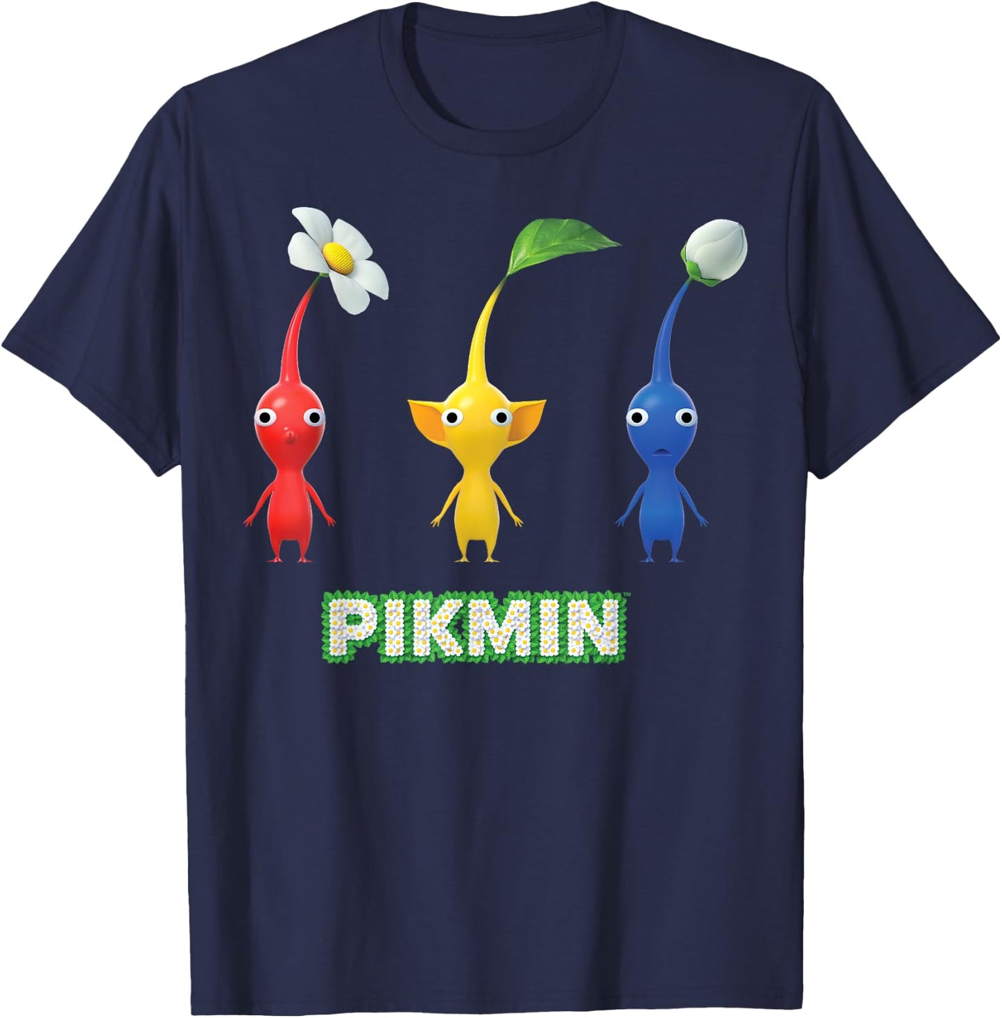 Nintendo Pikmin Trio Simple T-Shirt - T-Shirt | Navy