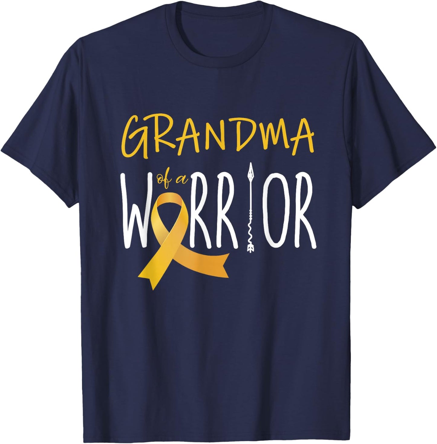 Childhood cancer awareness Grandma of a warrior T-Shirt - T-Shirt | Navy