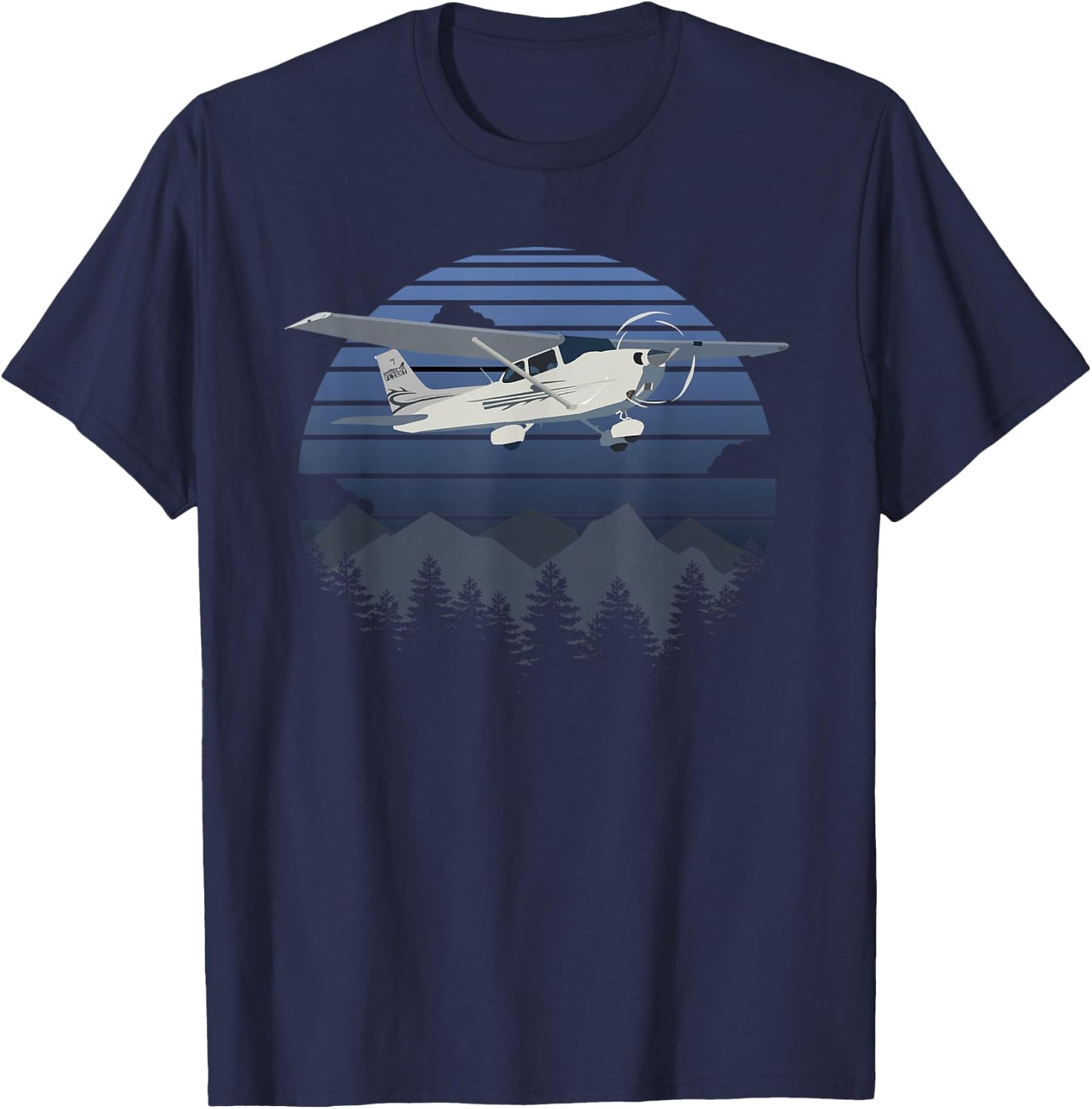 C-172 Skyhawk Mountain Flying Pilot T-Shirt - T-Shirt | Navy