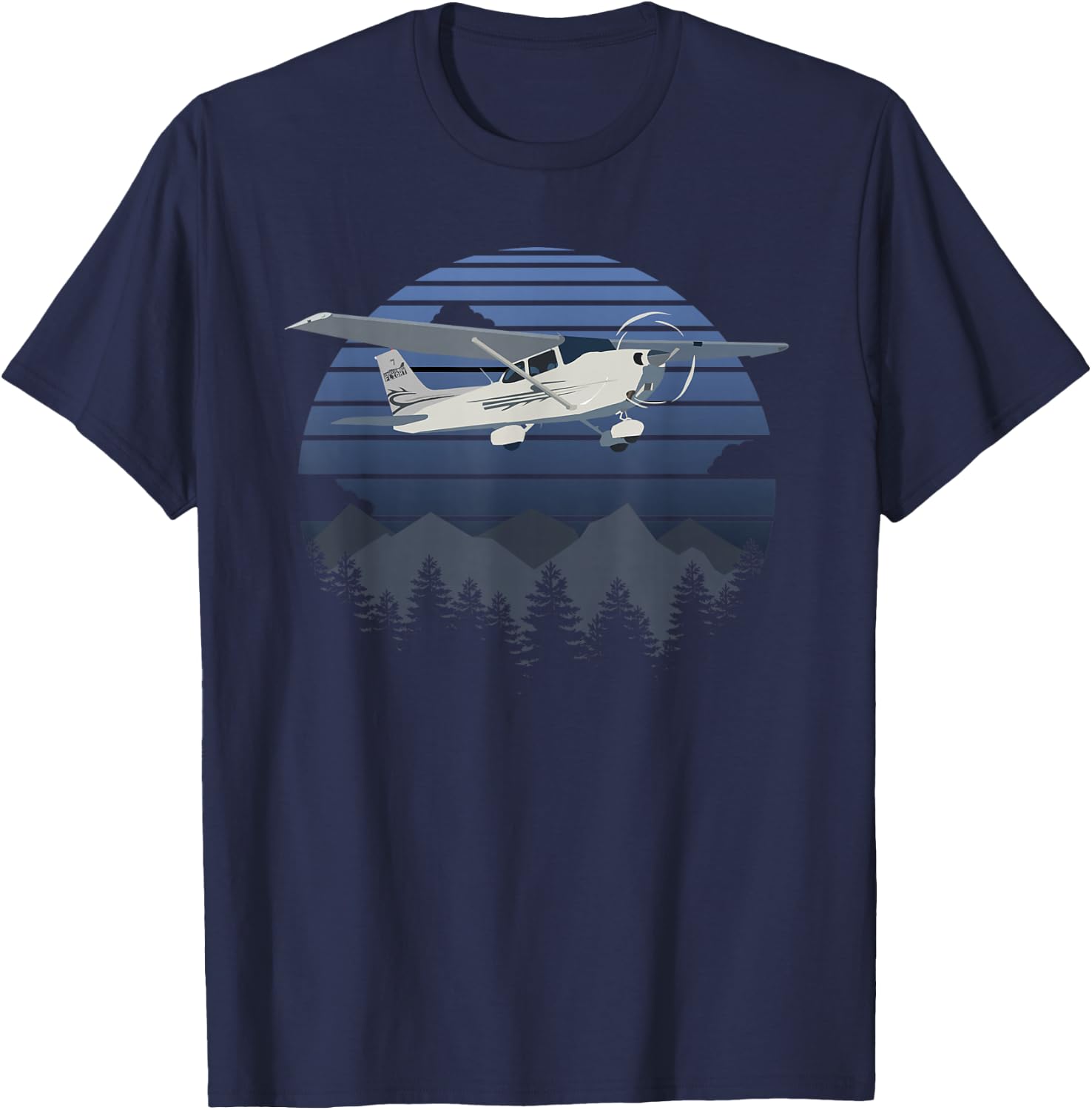 C-172 Skyhawk Mountain Flying Pilot T-Shirt - T-Shirt | Navy