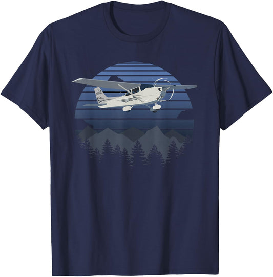 C-172 Skyhawk Mountain Flying Pilot T-Shirt - T-Shirt | Navy