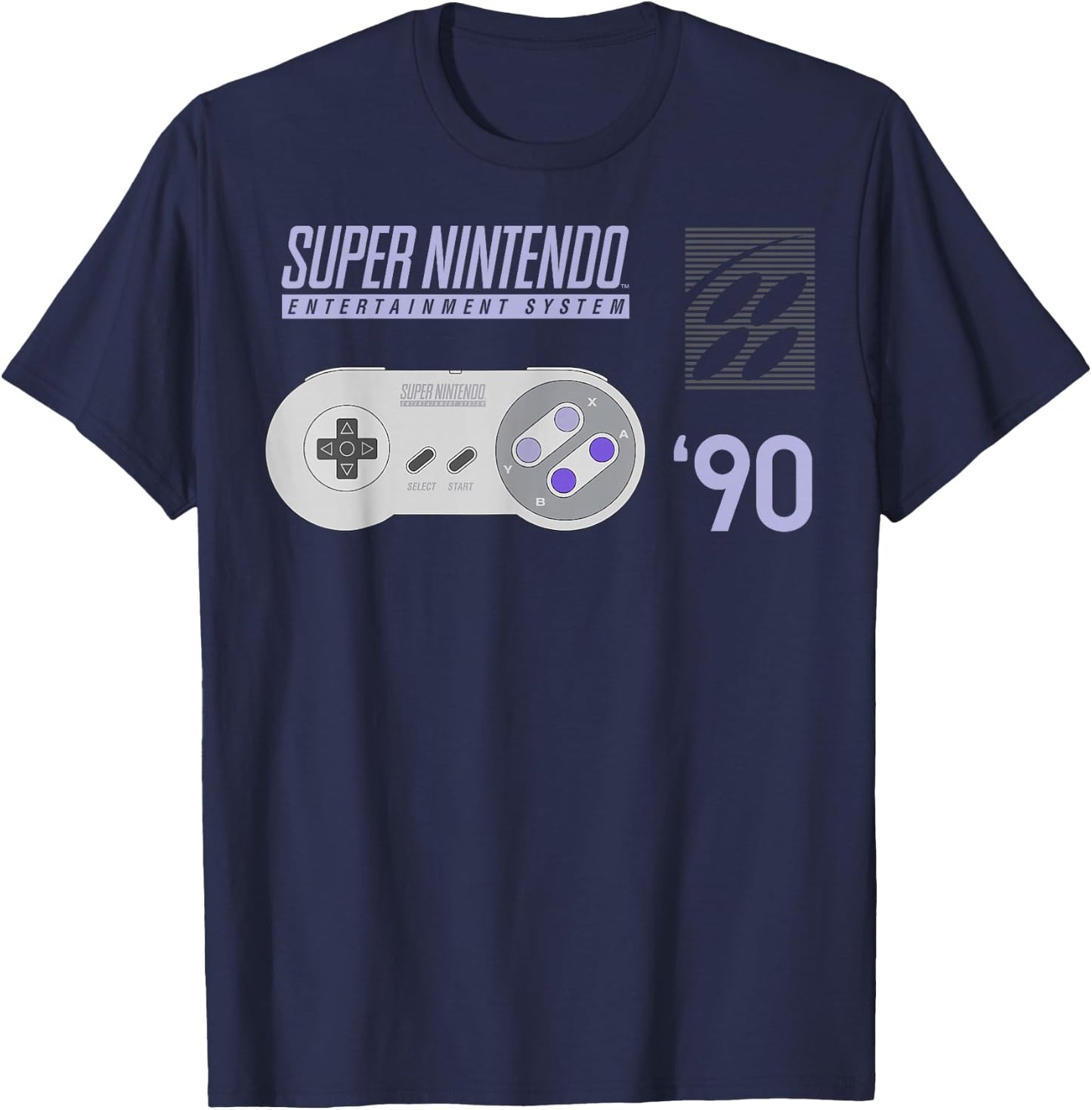 Nintendo Super Nintendo Controller 90 Graphic T-Shirt - T-Shirt | Navy
