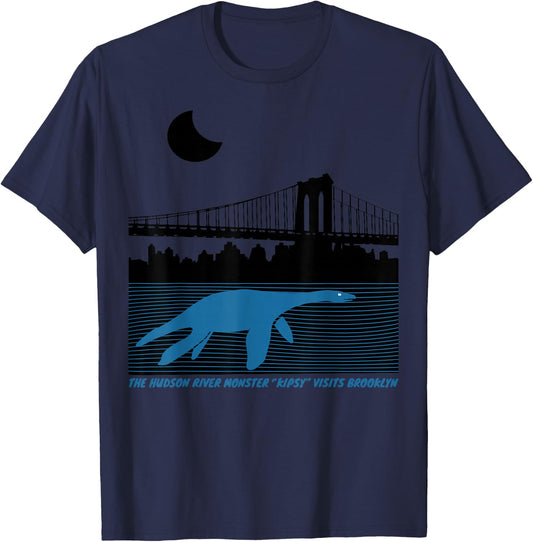 KIPSY (The Hudson River Monster Visits Brooklyn Bridge) T-Shirt - T-Shirt | Navy