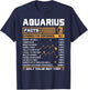 Aquarius Facts Zodiac Funny Aquarius Birthday Gifts T-Shirt - T-Shirt | Navy