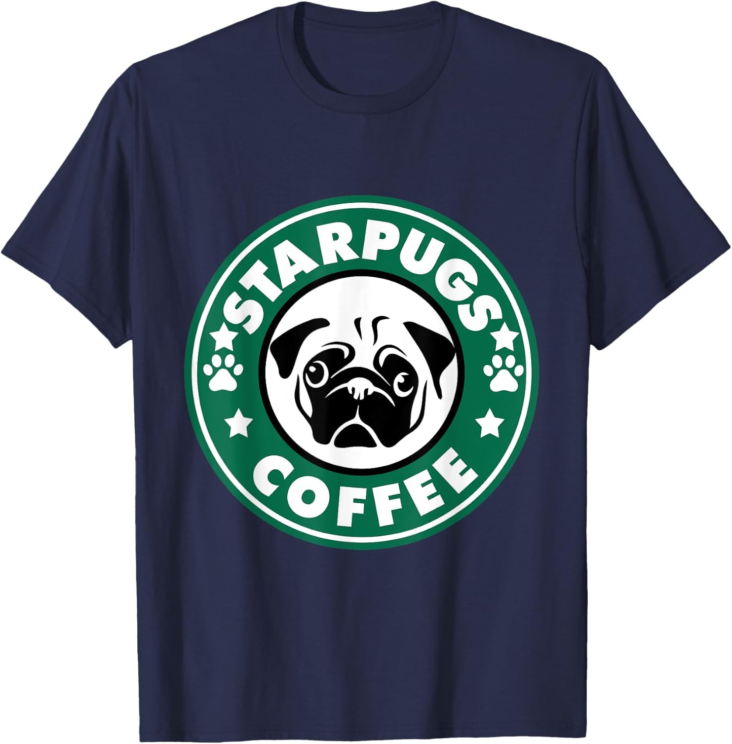 Starpugs Coffee Pug Dog Lover Gift T-Shirt - T-Shirt | Navy