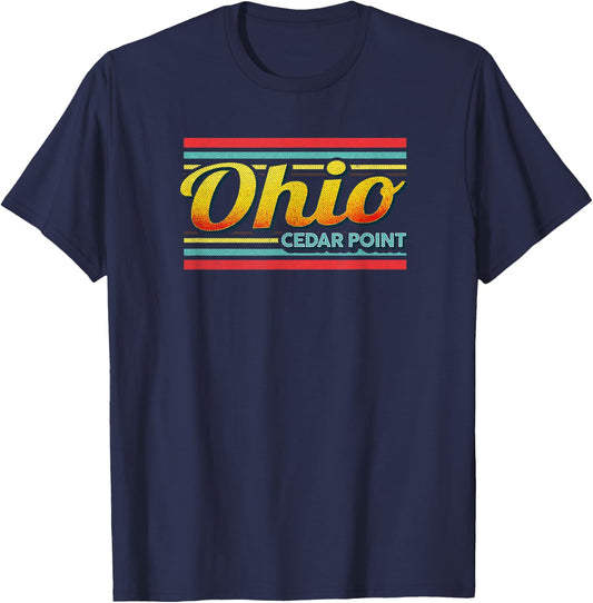 Vintage Cedar Point Ohio Souvenir Gift 70s 80s Style T-Shirt - T-Shirt | Navy