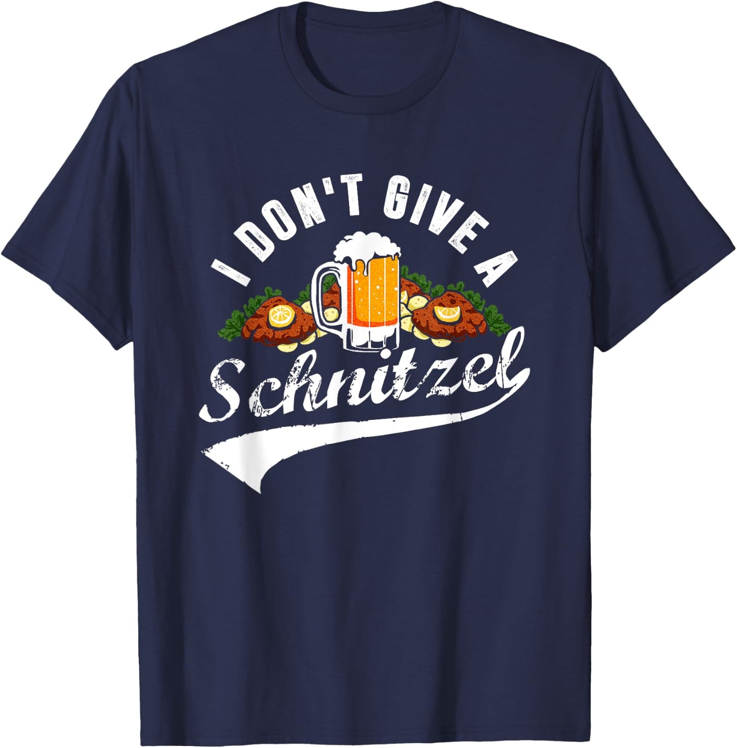 I Don't Give a Schnitzel Oktoberfest Beer Festival T-Shirt - T-Shirt | Navy