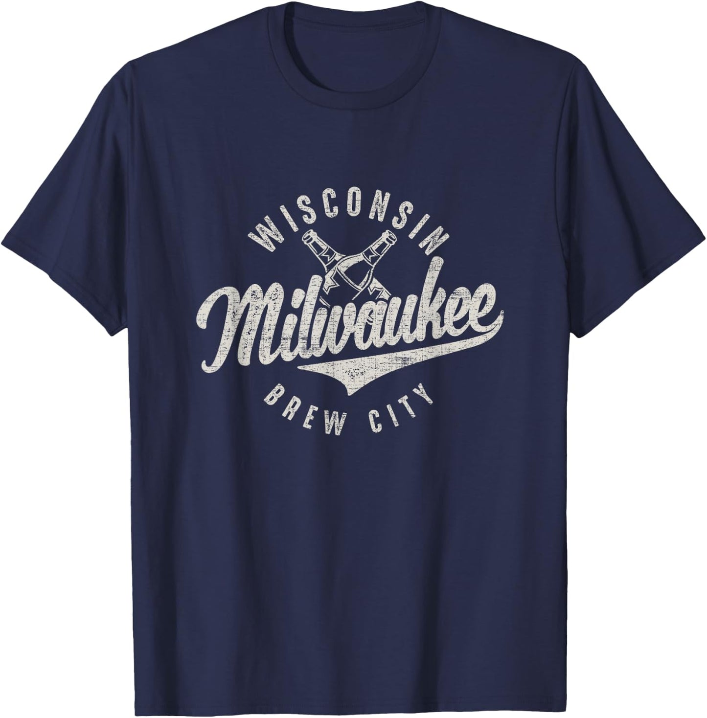 Wisconsin Milwaukee Brew City Vintage T-Shirt - T-Shirt | Navy