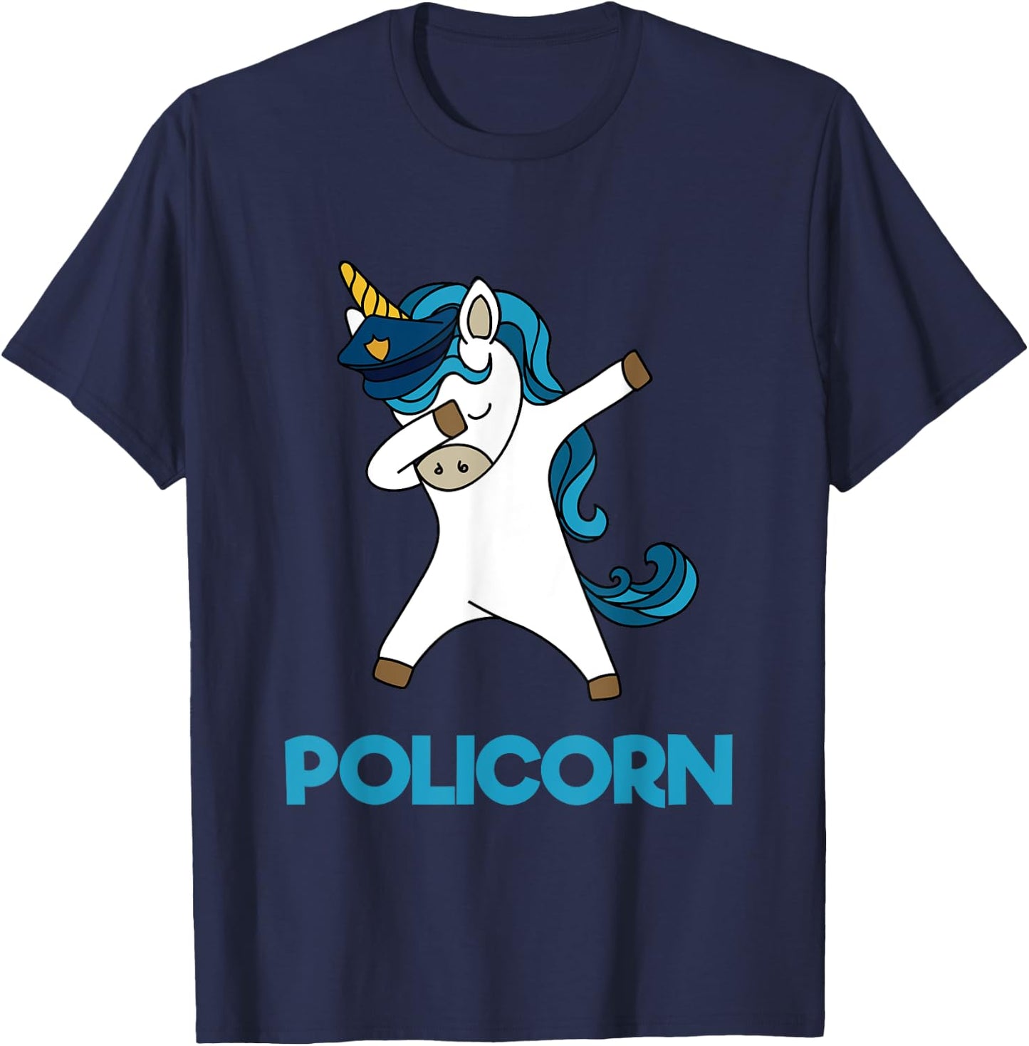 Policorn Police Officer Unicorn Funny Policeman Pun T Shirt T-Shirt - T-Shirt | Navy