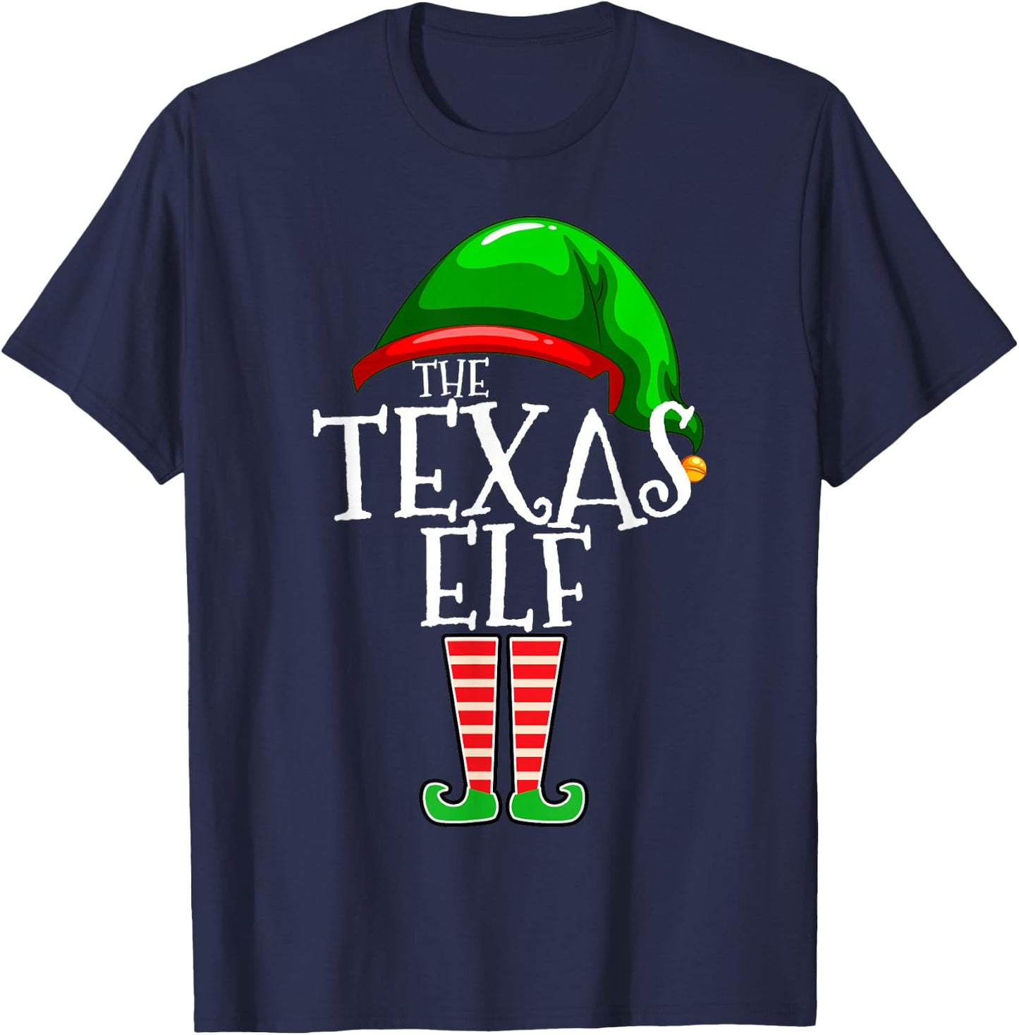 Texas Elf Group Matching Family Christmas Gift Costume Set T-Shirt - T-Shirt | Navy