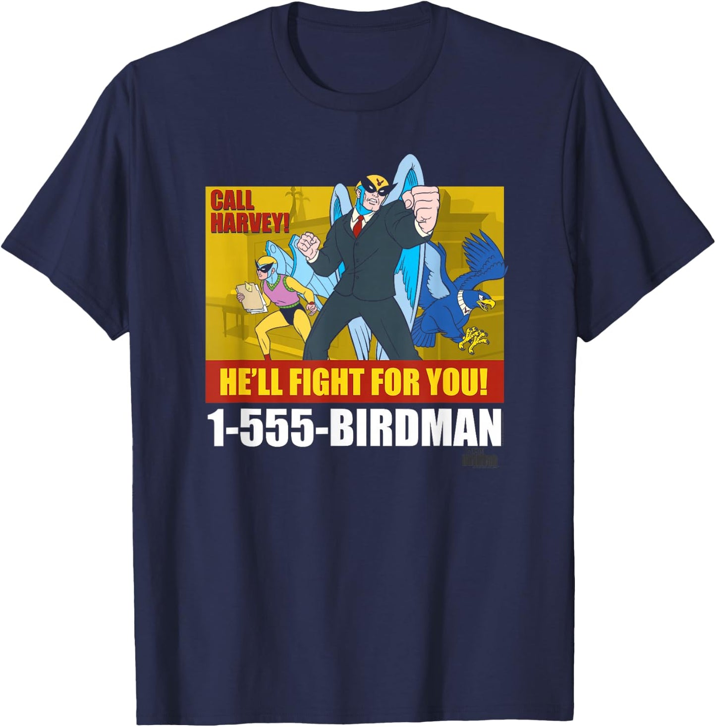 Harvey Birdman, Attorney at Law Birdman Ad T-Shirt - T-Shirt | Navy