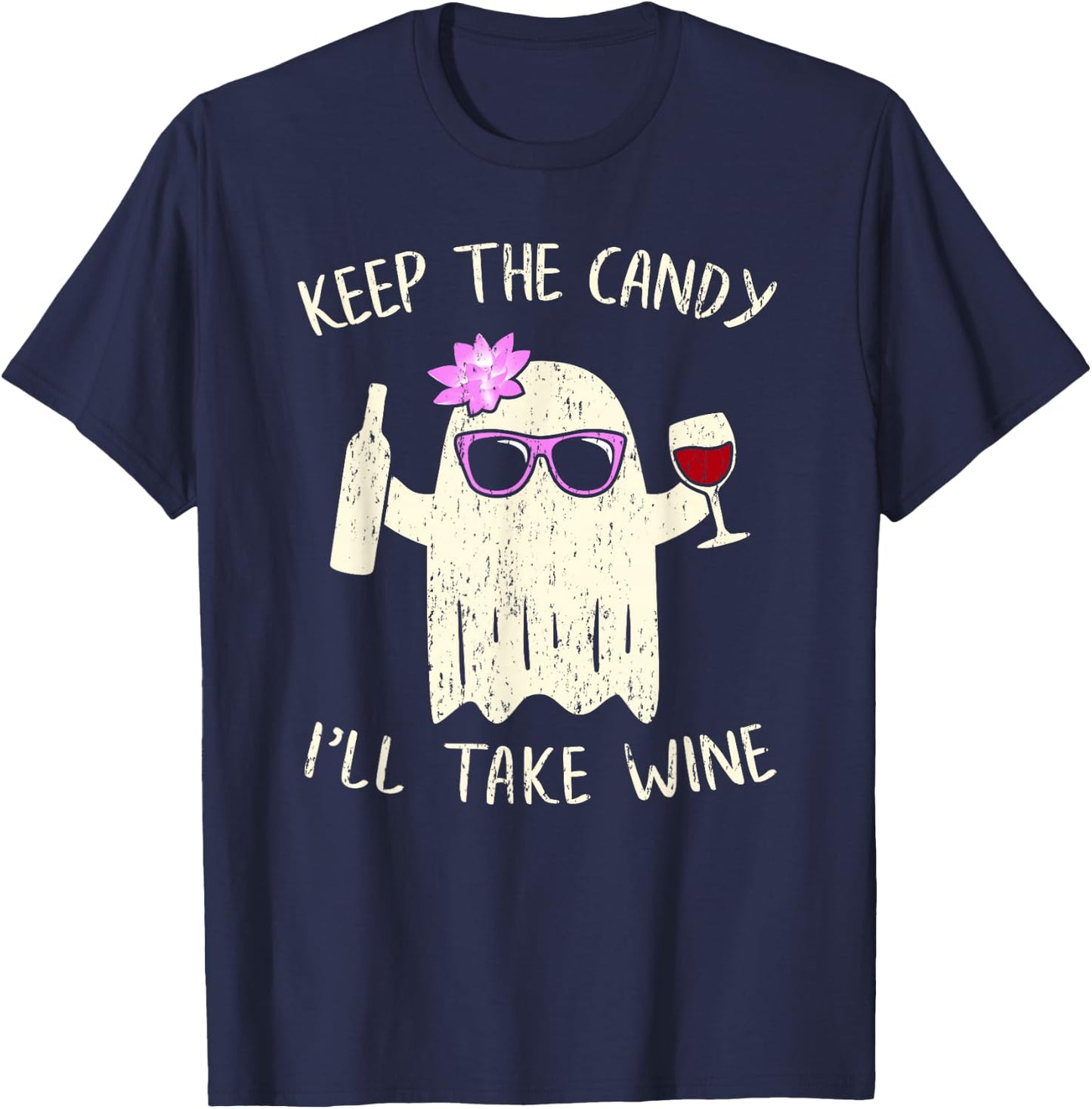 Keep the Candy Funny Halloween Shirt Ghost Costume Women T-Shirt - T-Shirt | Navy