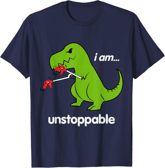 I am Unstoppable T-Rex Dinosaur Dino Cool Cute Humor Funny T-Shirt - T-Shirt | Navy
