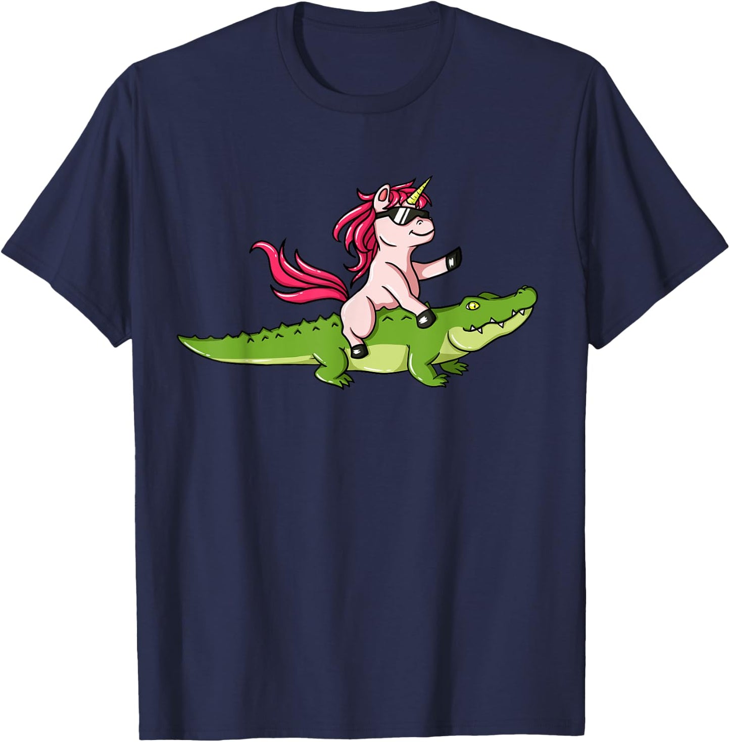 Alligator Unicorn Crocodile Gator Reptile Men Boys T-Shirt - T-Shirt | Navy