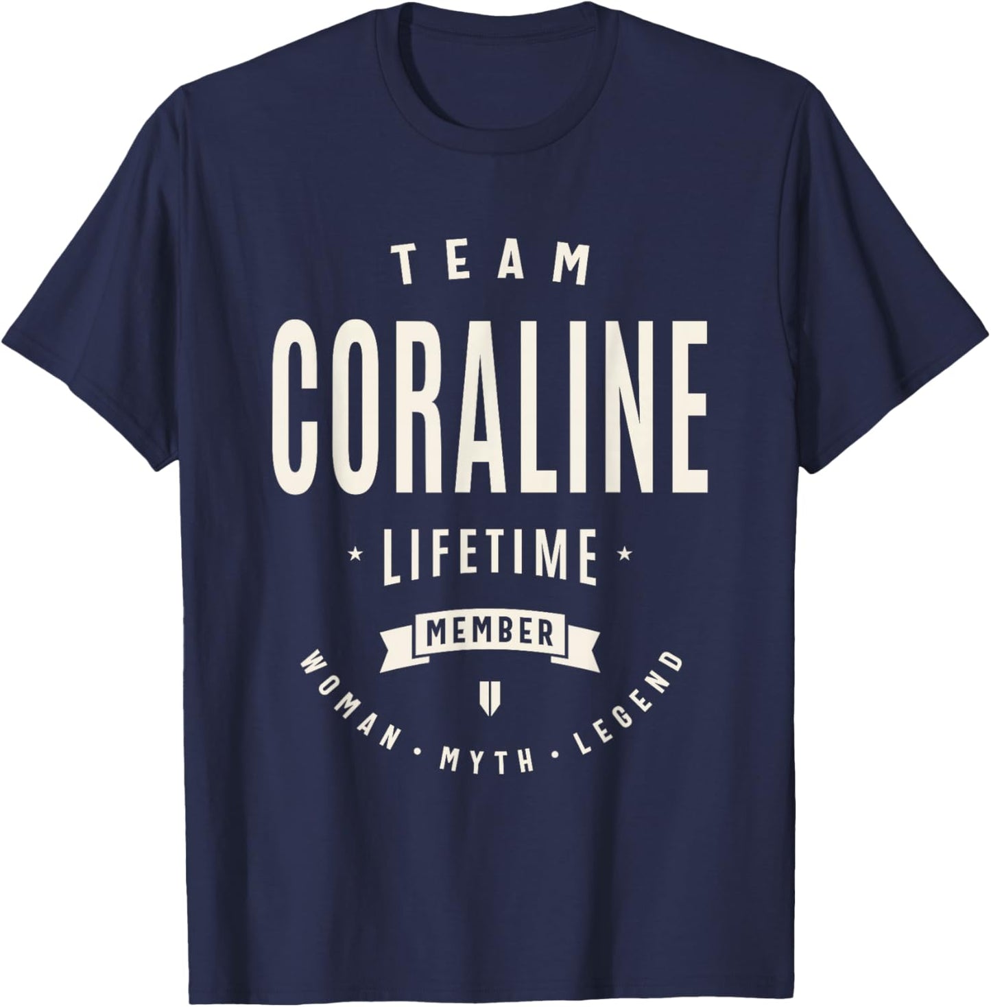 Team Coraline Lifetime Member Funny Name Coraline T-Shirt - T-Shirt | Navy
