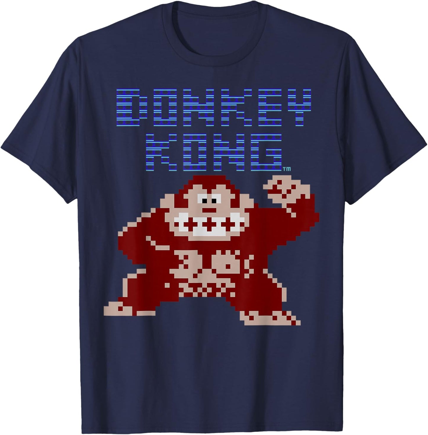 Nintendo Donkey Kong 8-Bit Pose Retro Graphic T-Shirt - T-Shirt | Navy