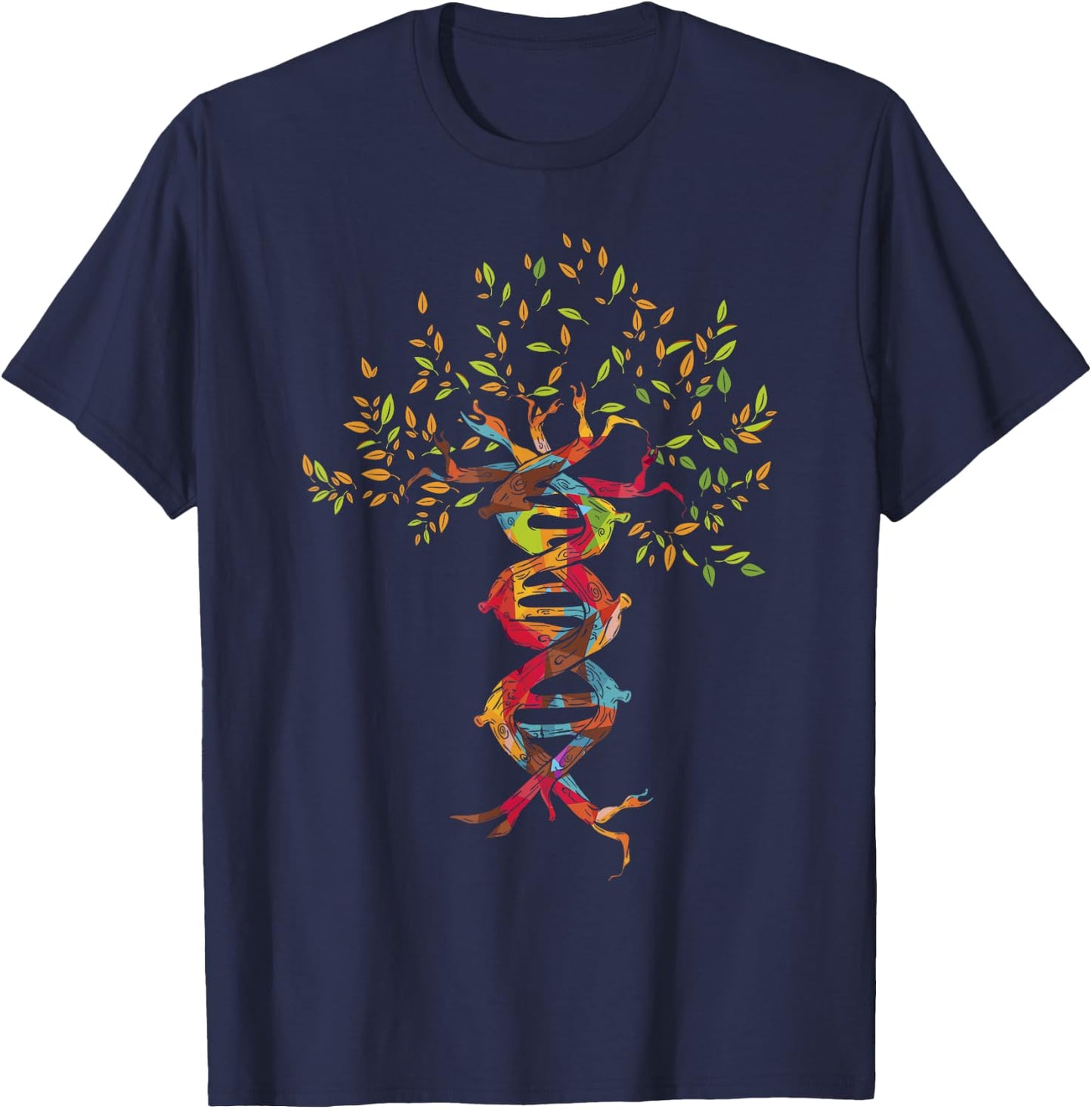 Tree of Life , DNA Shirt, Genetics Shirt T-Shirt - T-Shirt | Navy