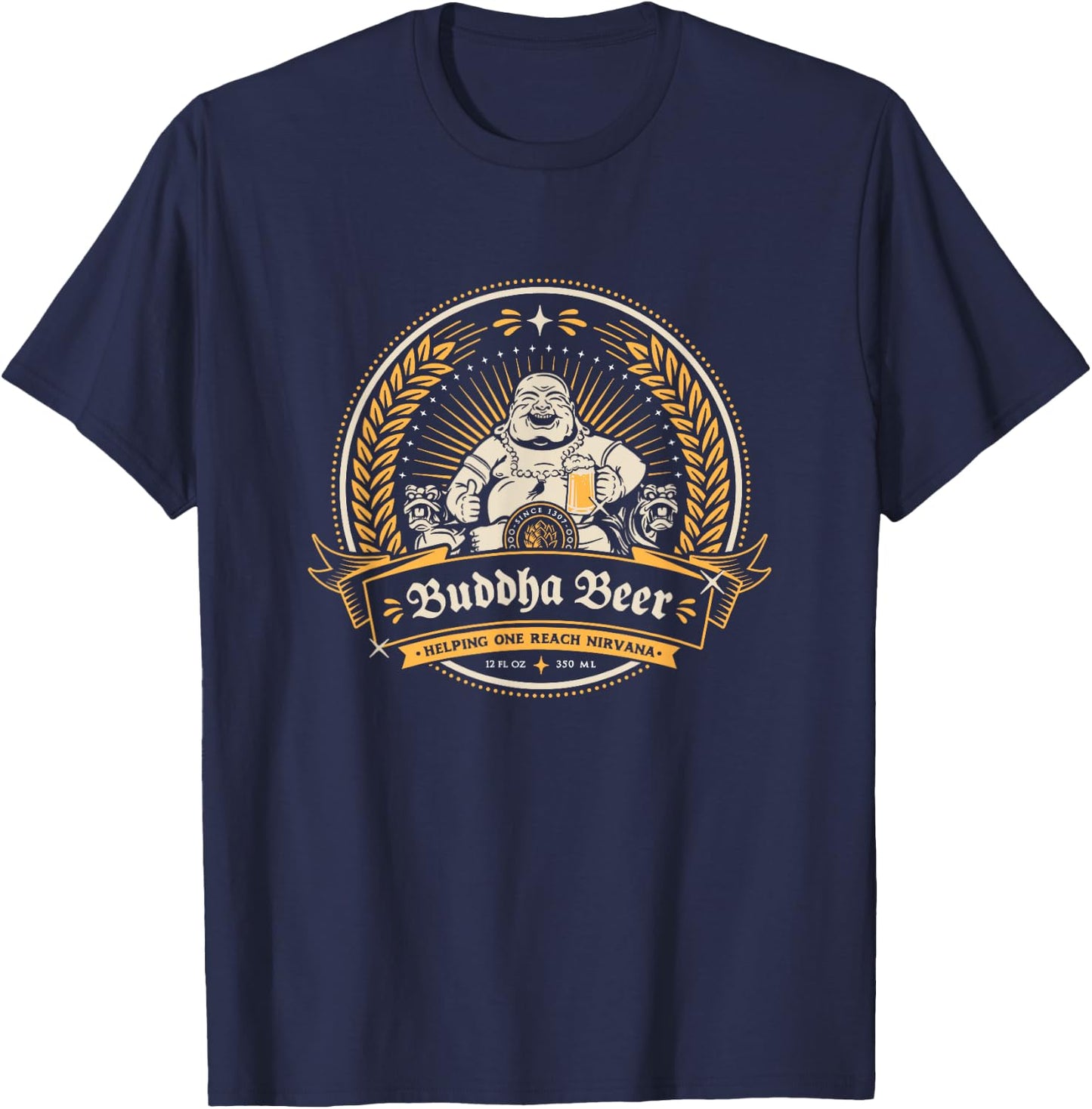 Buddha Beer Label T-Shirt - T-Shirt | Navy
