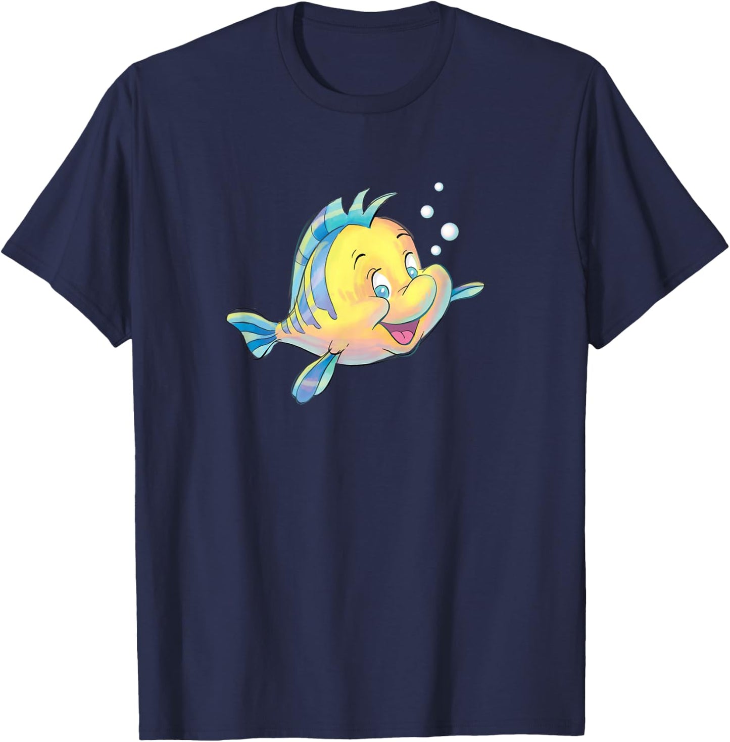 Disney The Little Mermaid Flounder Bubbles Small T-Shirt - T-Shirt | Navy