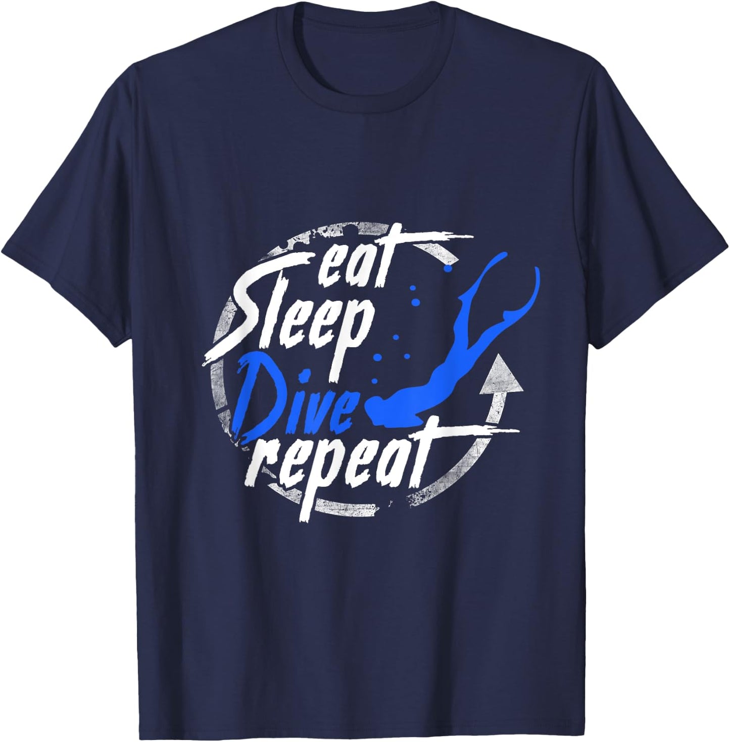 Freediving eat sleep Free dive Diving Apnea Ocean Sea T-Shirt - T-Shirt | Navy