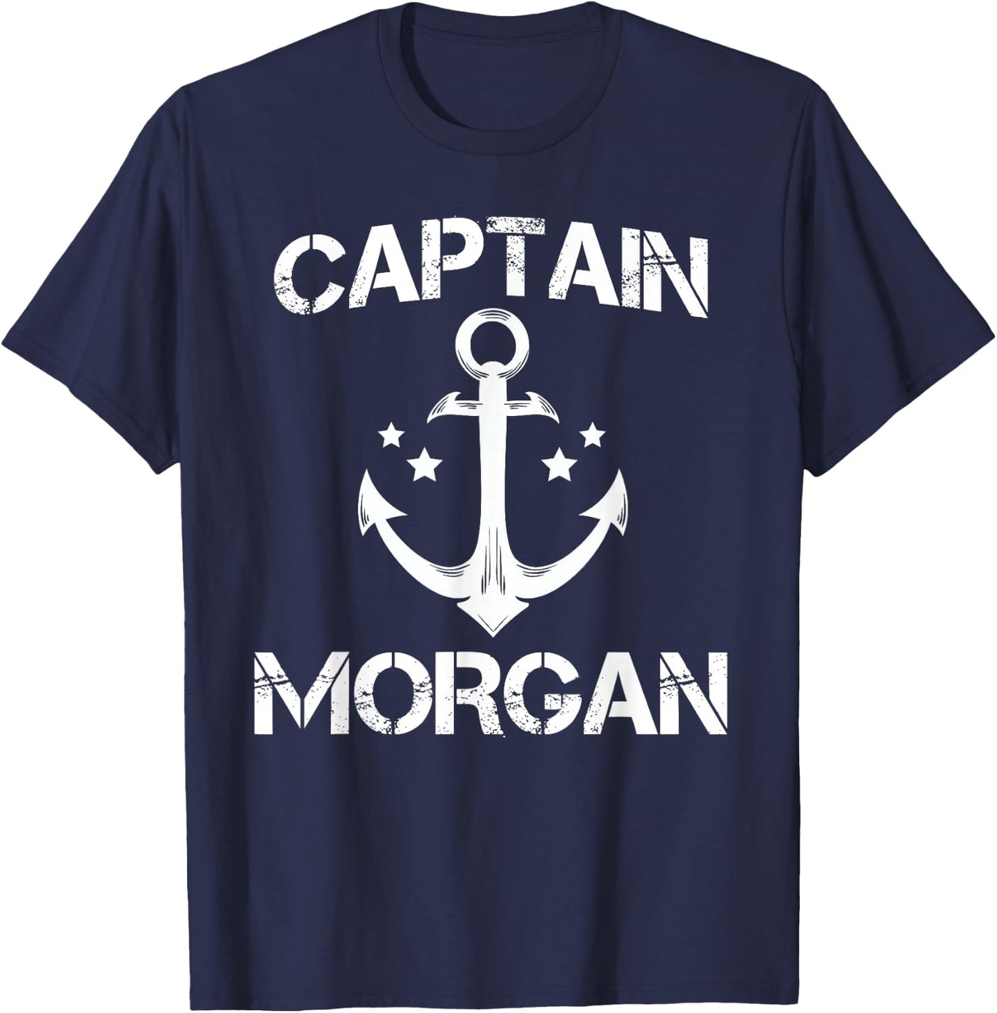 CAPTAIN MORGAN Funny Birthday Personalised Surname Clan Gift T-Shirt - T-Shirt | Navy