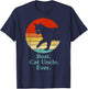 Cat Uncle Vintage Eighties Style Funny Retro Cat Owner Boy T-Shirt - T-Shirt | Navy