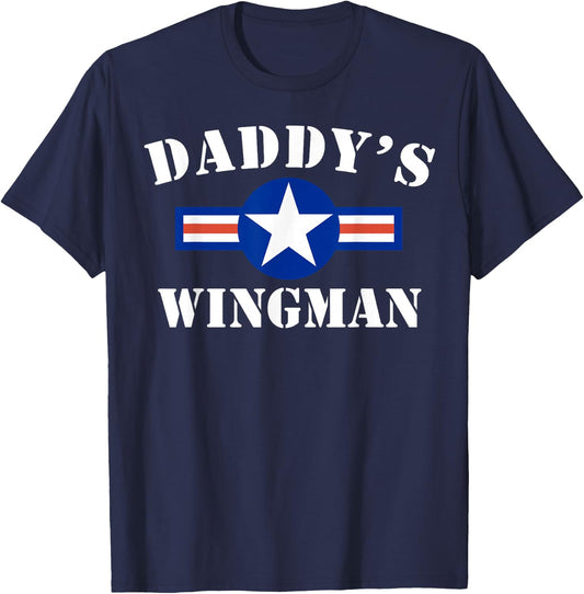 Daddy's Wingman Shirt Cute Funny Air Force T-Shirt - T-Shirt | Navy