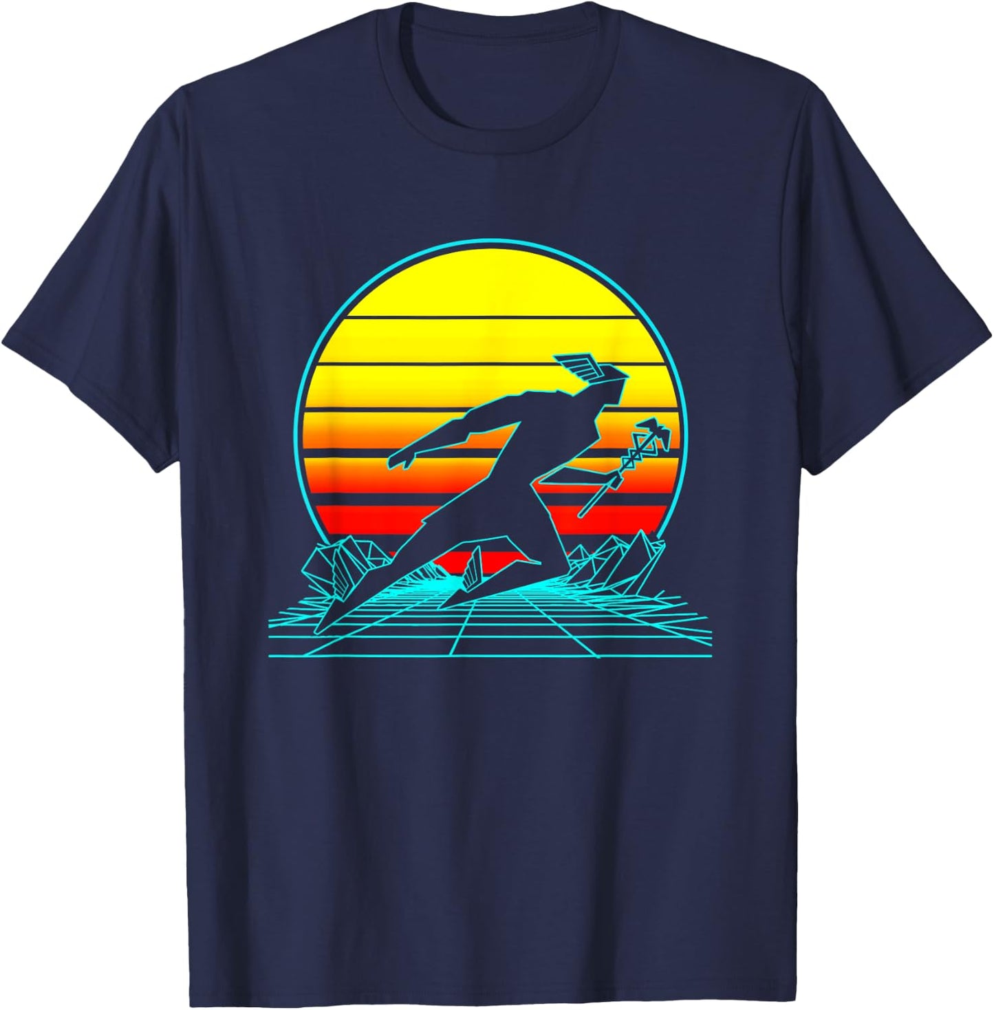 Vintage Hermes God Retro Hermes God Black Small Classic Fit Short Sleeve -Adults T-Shirt - T-Shirt | Navy