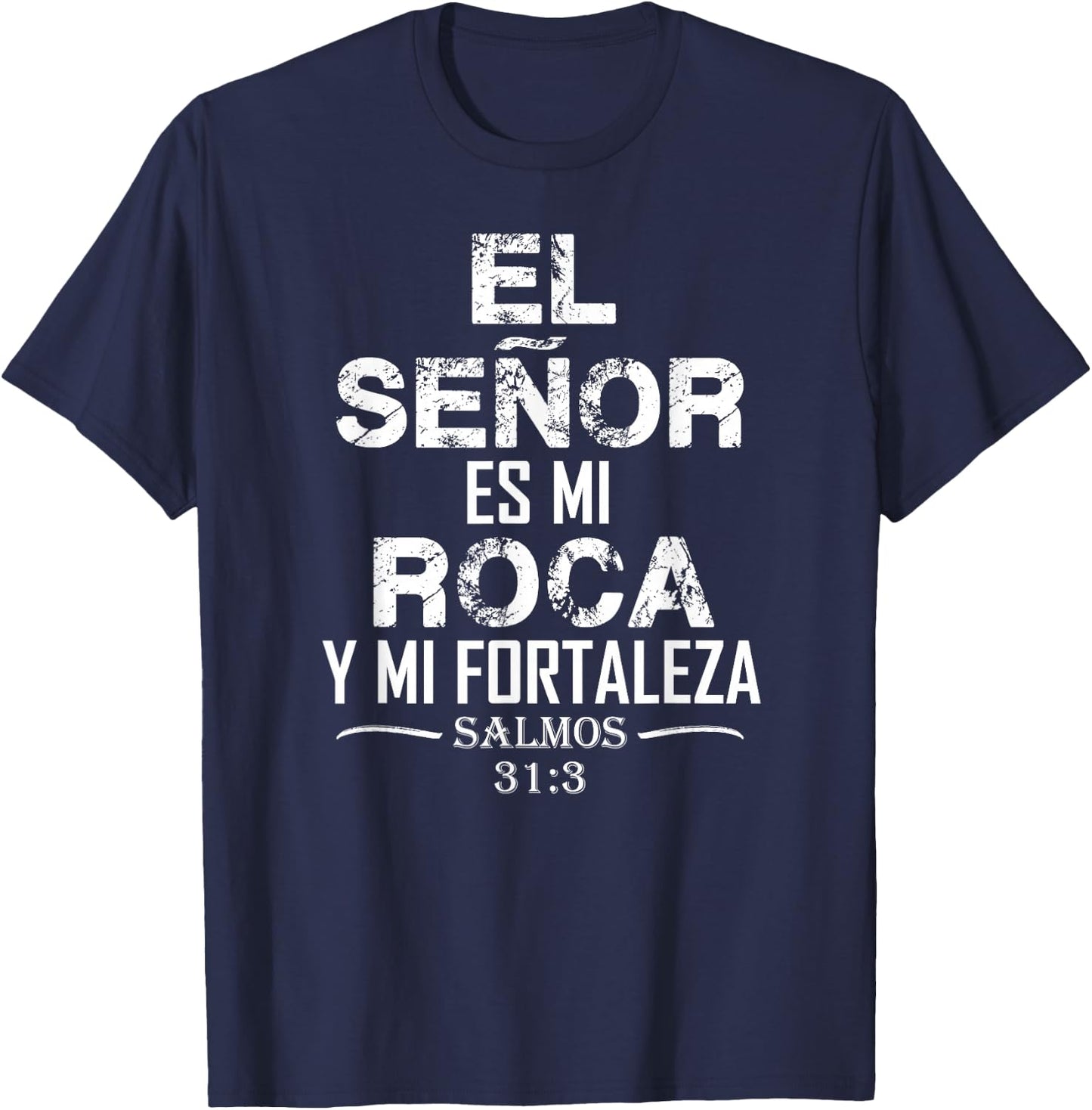 Playera Camisa Salmos El Senor Es Mi Roca T-Shirt - T-Shirt | Navy
