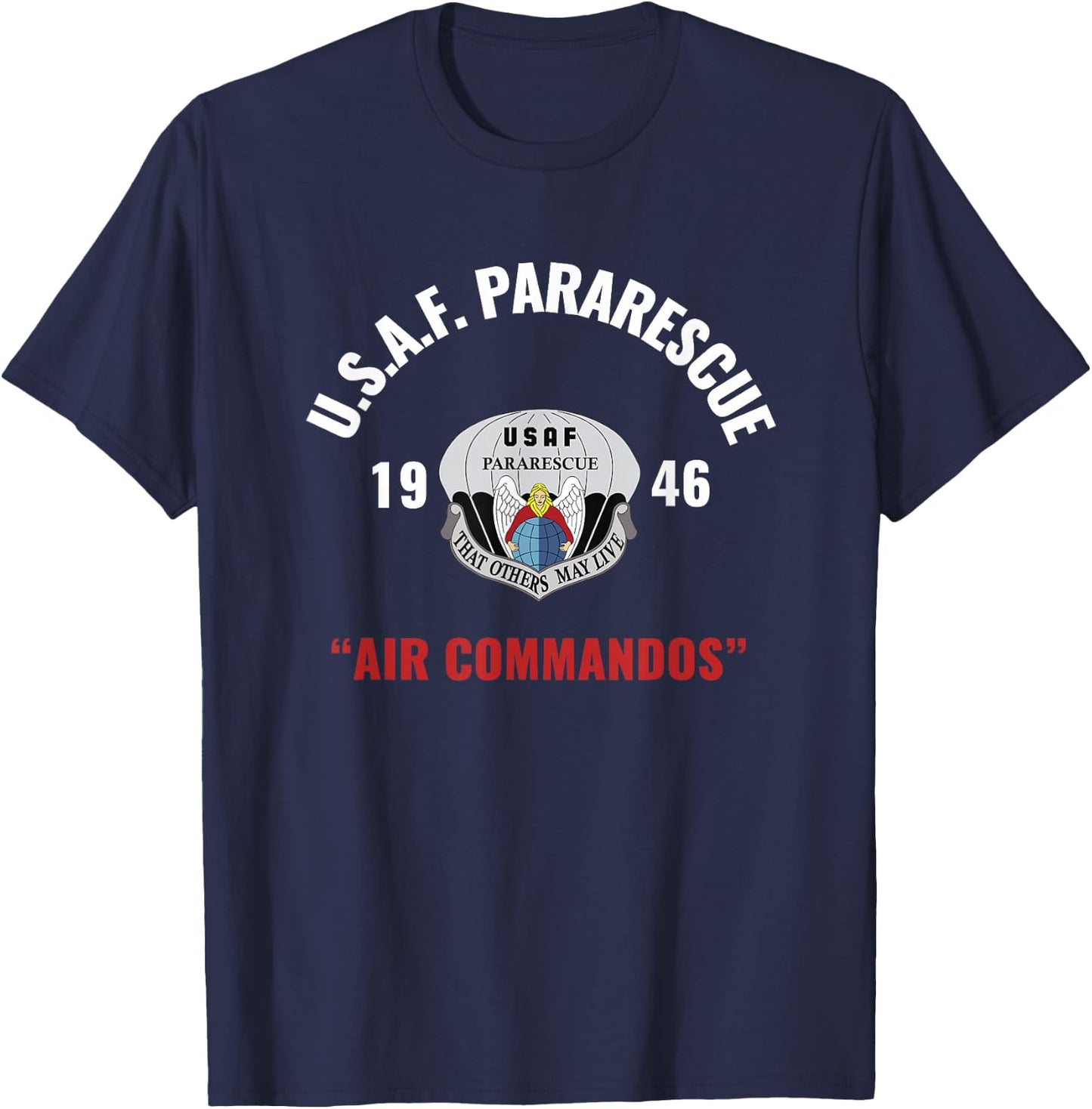 MilitaryTee -Adults Military Air Commandos , Black, S, Short Sleeve T-Shirt - T-Shirt | Navy