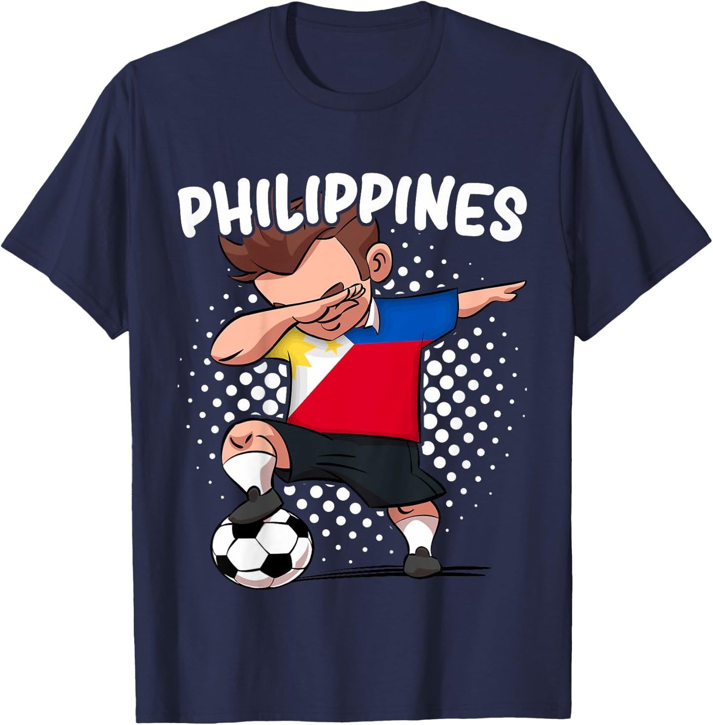 Kids Funny Dab Soccer for Kids Philippines Flag Filipino T-Shirt - T-Shirt | Navy
