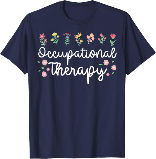 Occupational Therapy Flower OT Healthcare T-Shirt - T-Shirt | Navy
