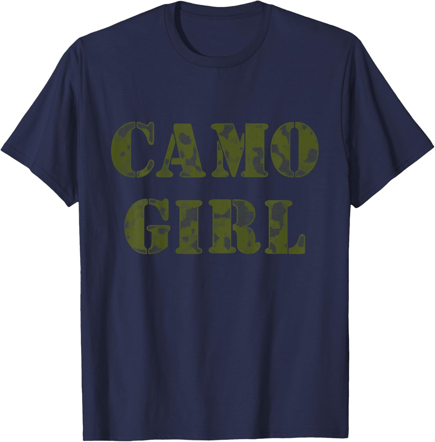 Kids CAMO GIRL Pink Camouflage on Pink Shirt T-Shirt - T-Shirt | Navy