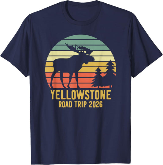 Yellowstone National Park Family Road Trip 2026 Matching T-Shirt - T-Shirt | Navy
