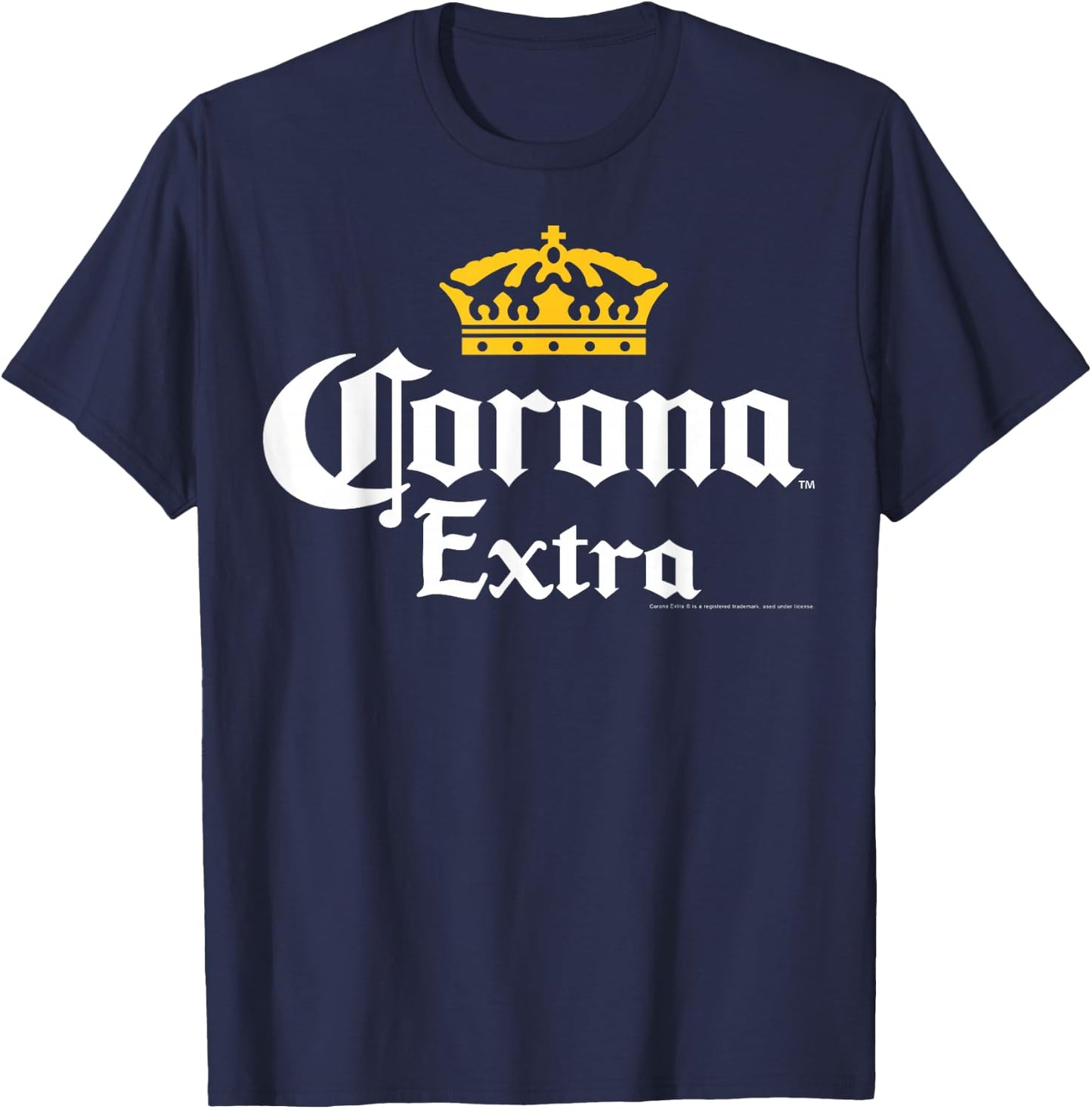 Officially Licensed Corona Gold Crown Graphic Small T-Shirt - T-Shirt | Navy