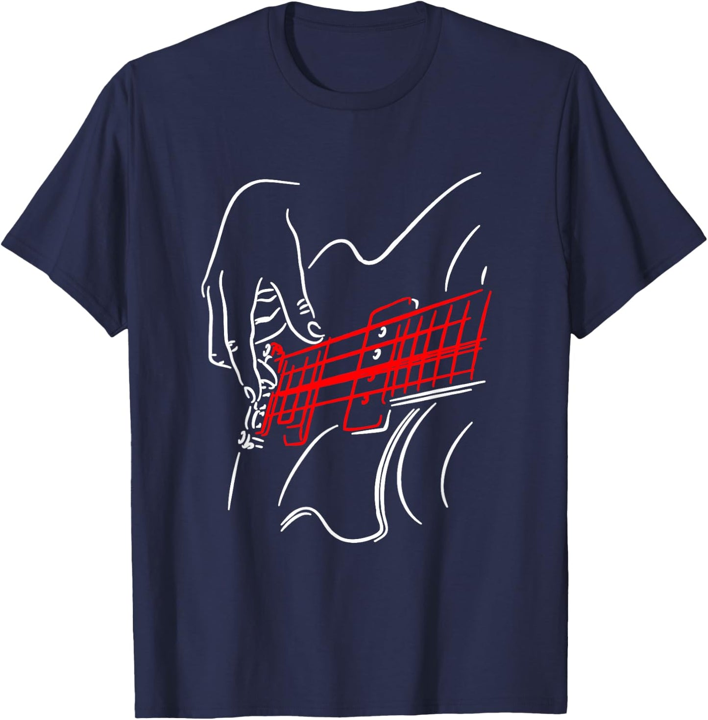 Acoustic Guitar Guitarist Bass Player Musician Gift T-Shirt - T-Shirt | Navy