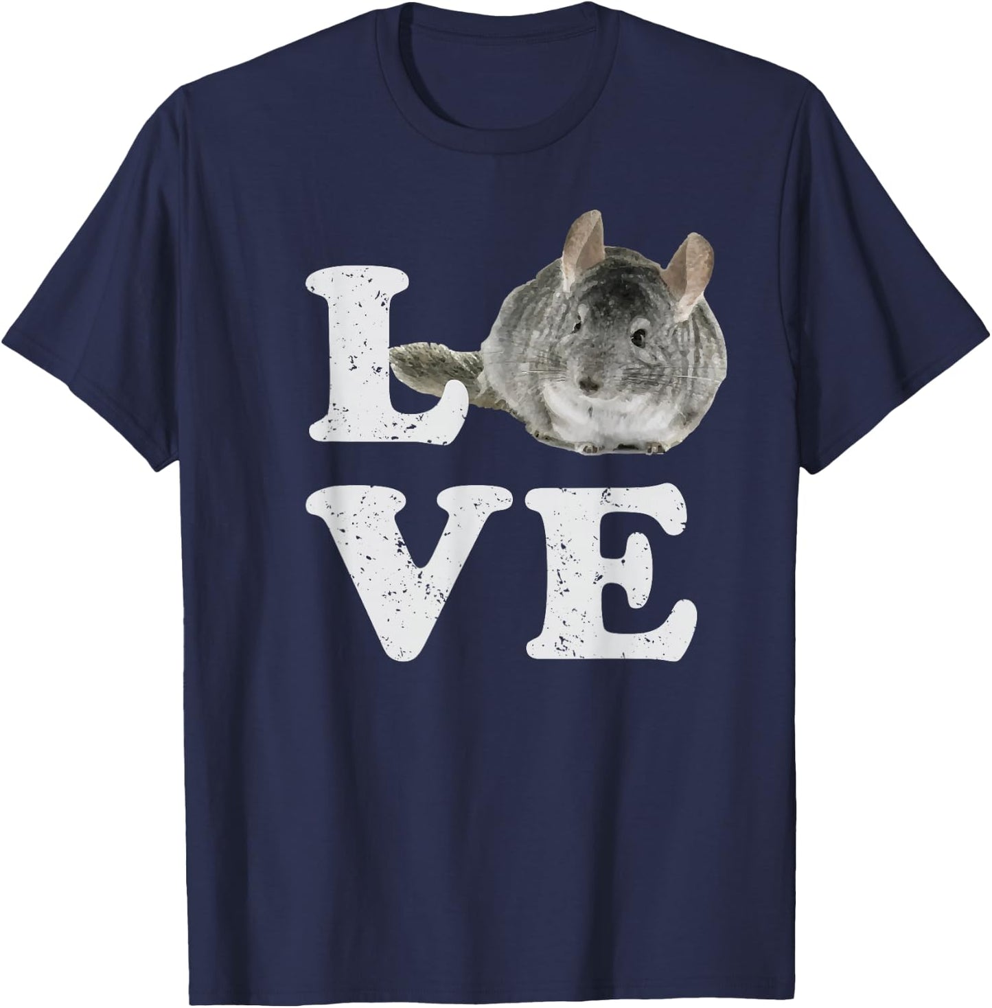 I Love My Chinchilla | Chinchillin Pet Lovers Gift T-Shirt - T-Shirt | Navy