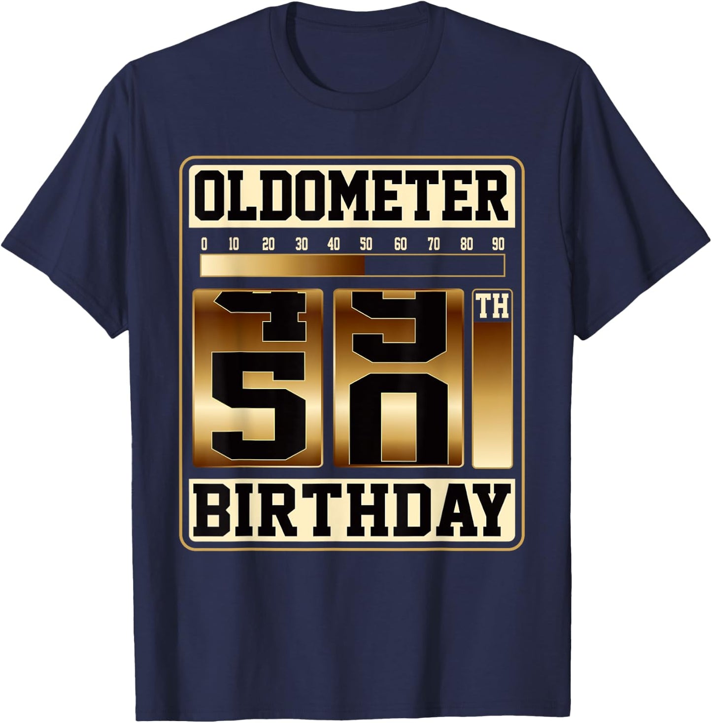 Oldometer 49-50 50th Birthday Unique Gag Gift Fathers Day T-Shirt - T-Shirt | Navy
