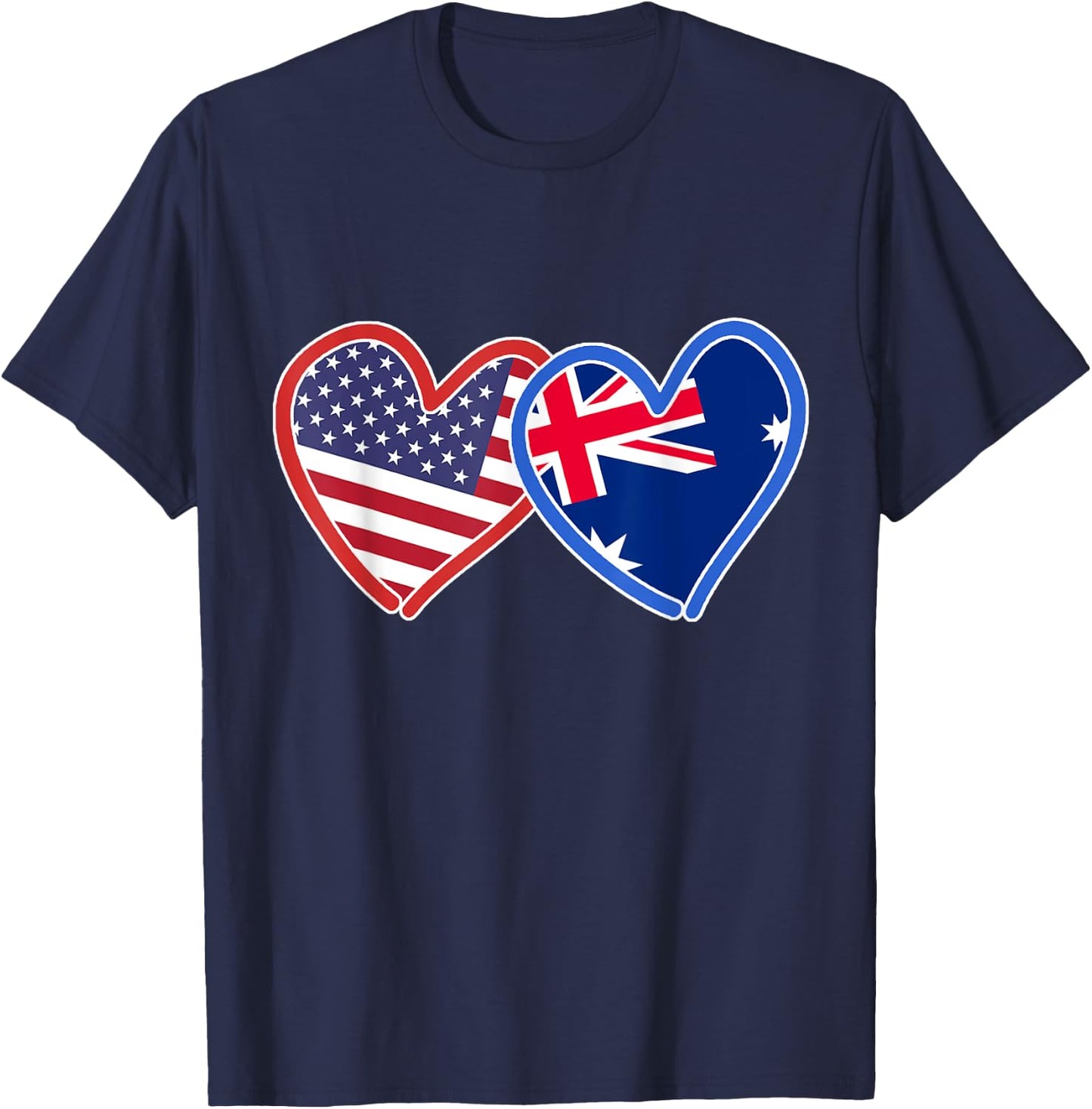 Australian American Australia & America Flag T-Shirt - T-Shirt | Navy