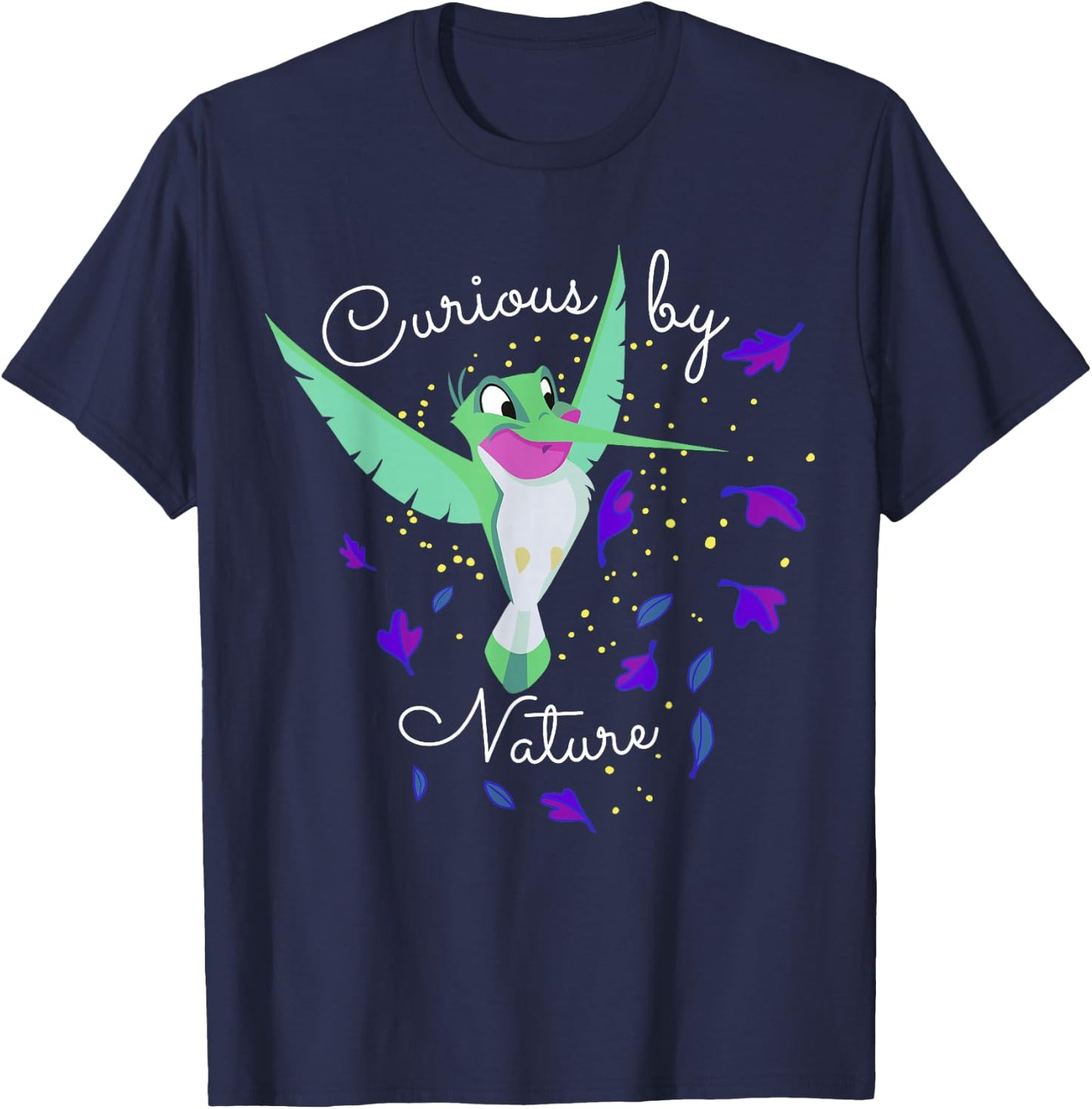 Disney Pocahontas Flit Curious By Nature Portrait T-Shirt - T-Shirt | Navy