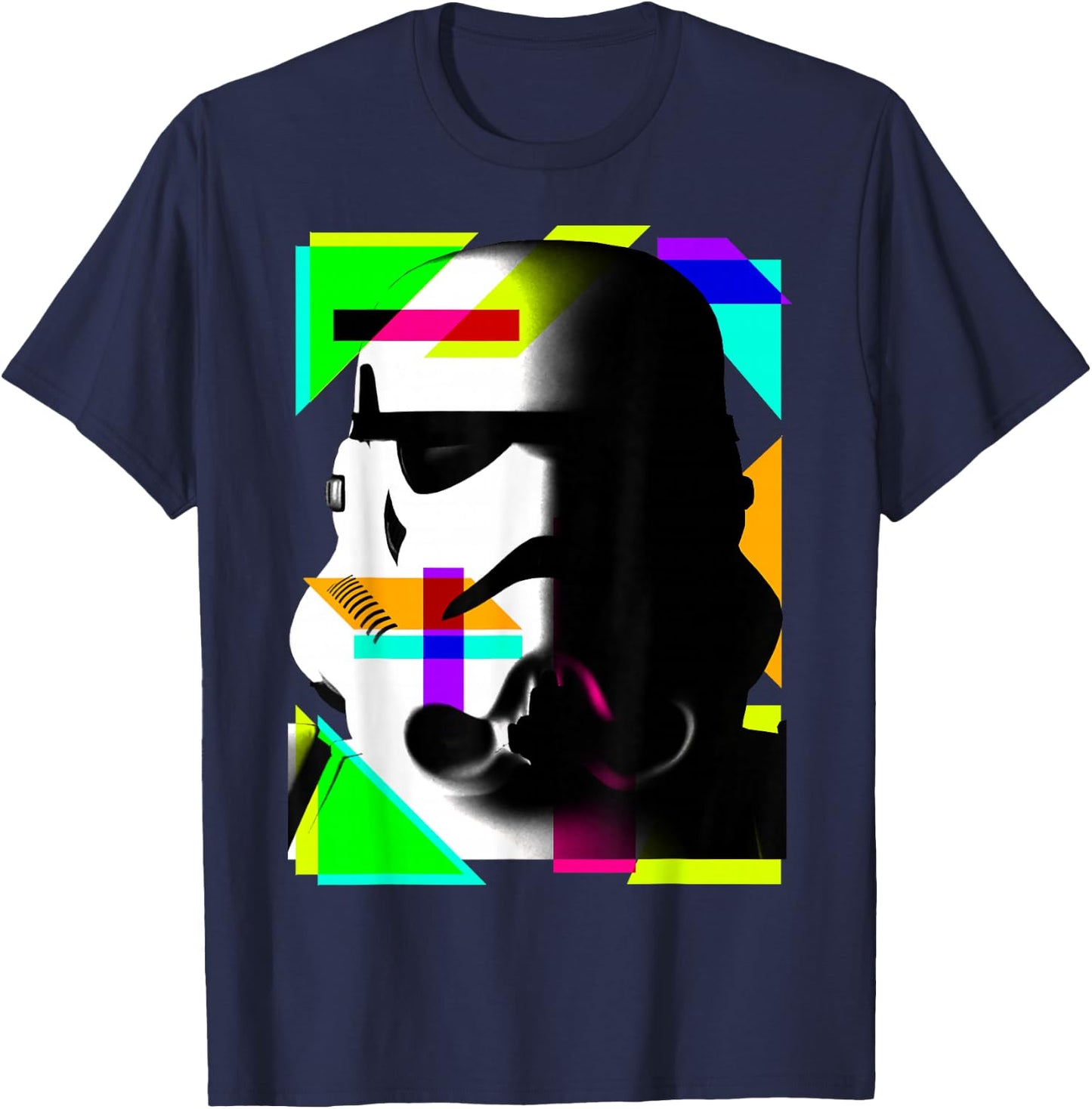 Star Wars Stormtrooper Geometric Neon Shapes T-Shirt - T-Shirt | Navy