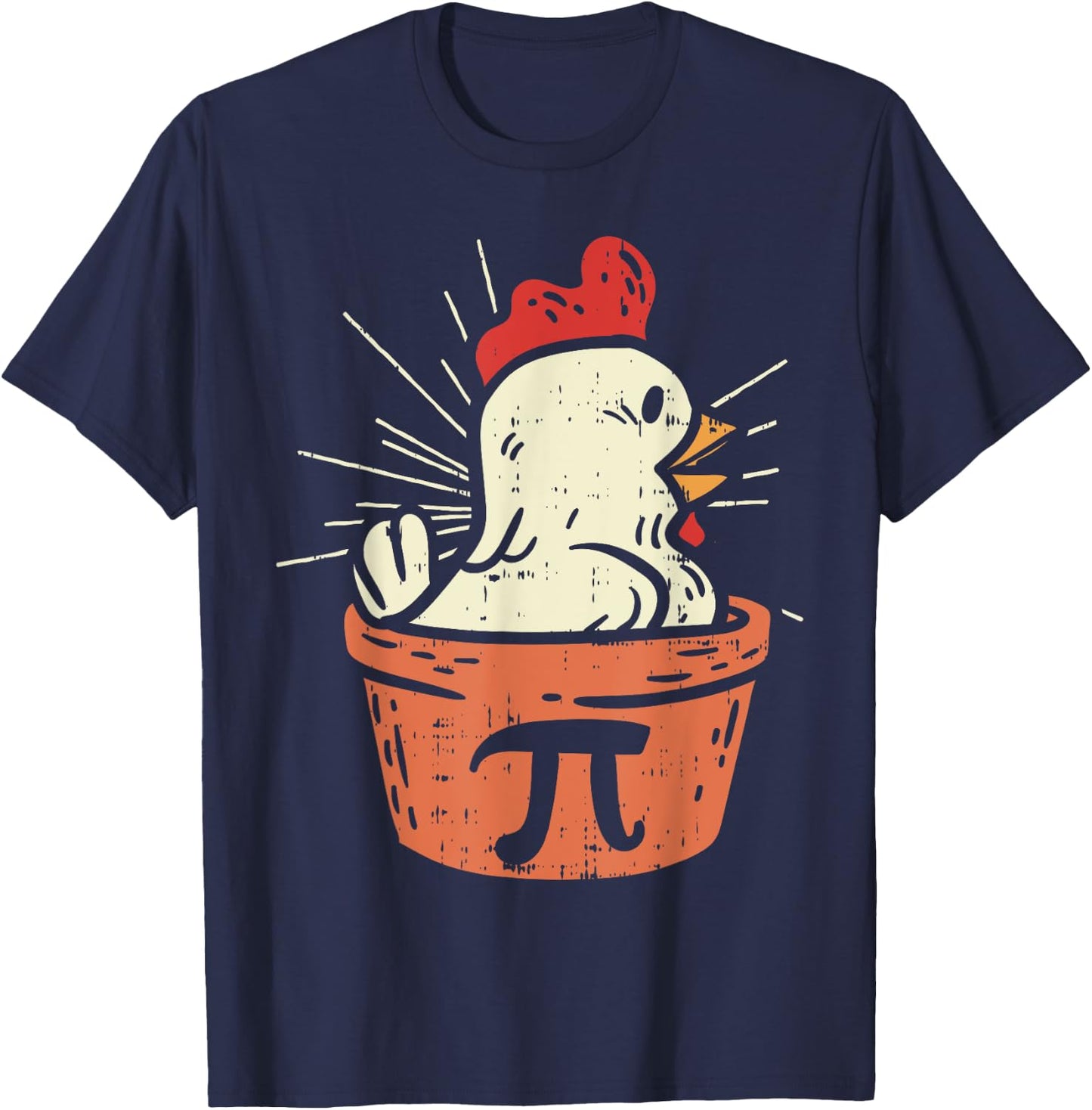 Funny Chicken Pot Pi Shirt Day Pie Math Lover Geek Gift 3.14 T-Shirt - T-Shirt | Navy