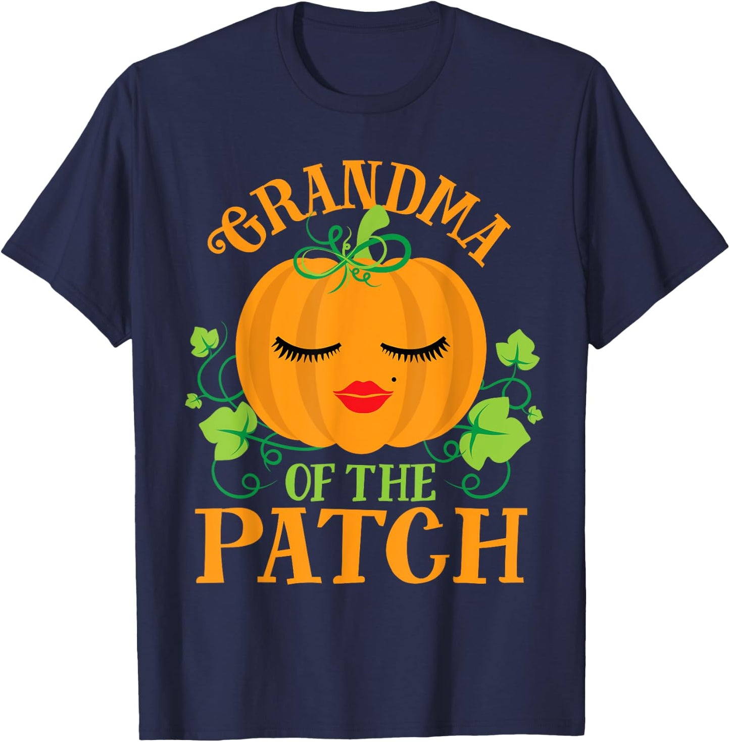 Grandma Pumpkin of the Patch Sassy Matching Family Halloween T-Shirt - T-Shirt | Navy