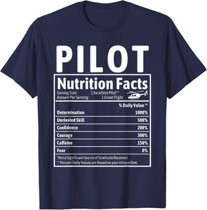 Helicopter Pilot Nutrition Facts Eat Sleep Fly Aviation T-Shirt - T-Shirt | Navy