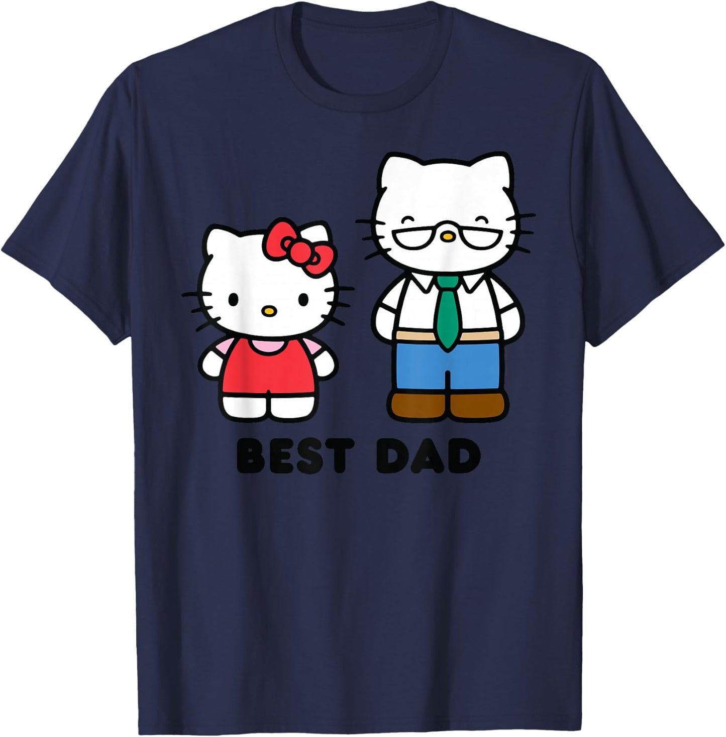 Hello Kitty Best Dad Fathers Day Small T-Shirt - T-Shirt | Navy