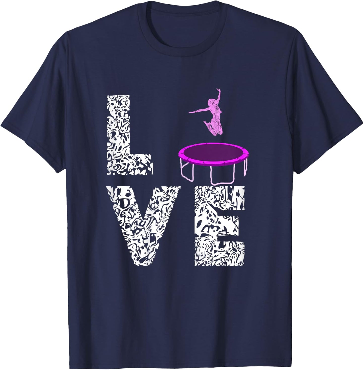 Trampolining Jumping Love Trampolinist Gymnastic Trampoline T-Shirt - T-Shirt | Navy