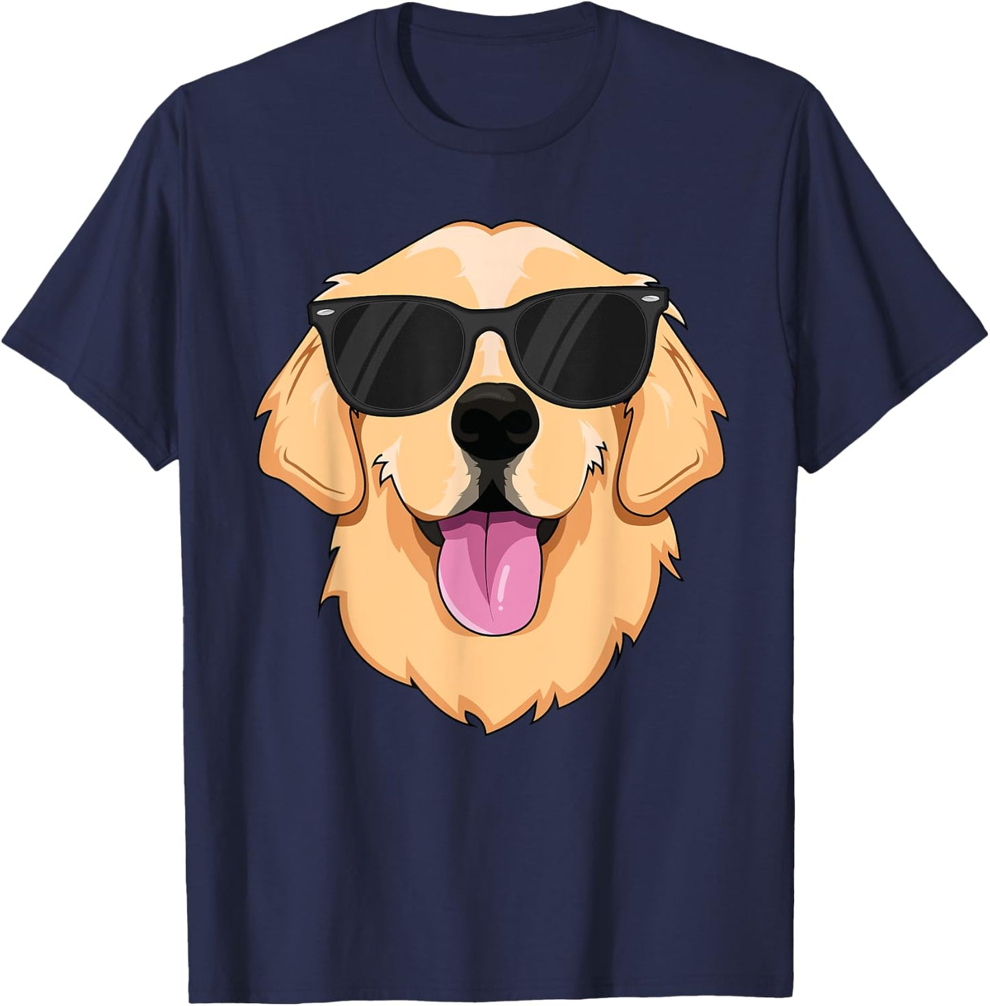 Cool Golden Retriever Sunglasses Dude Kids Boys Dog Lover T-Shirt - T-Shirt | Navy