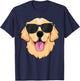 Cool Golden Retriever Sunglasses Dude Kids Boys Dog Lover T-Shirt - T-Shirt | Navy